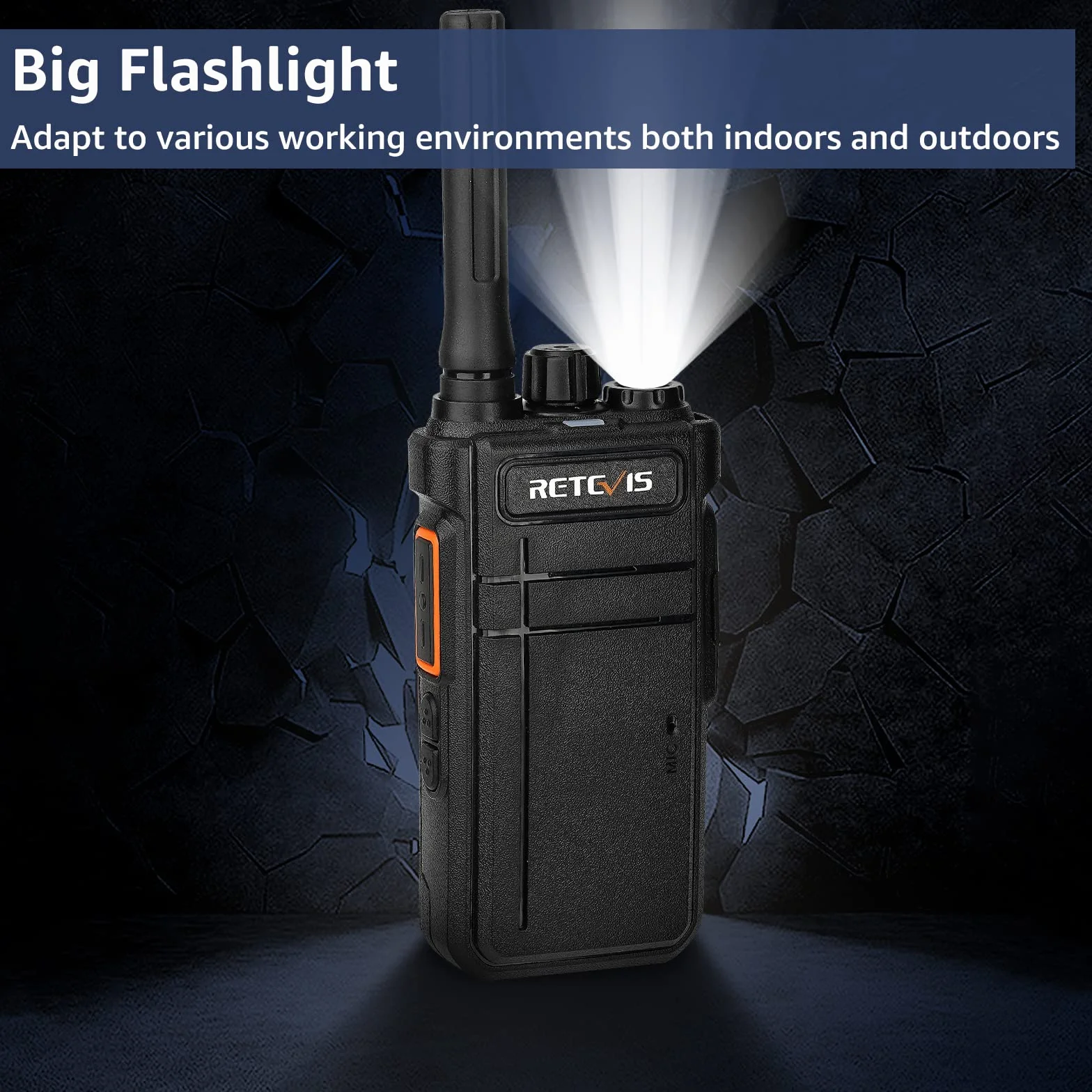 Retevis RB637 Walkie Talkie, PMR446 Profesjonalne 2-kierunkowe radio z bezprzewodowym zestawem słuchawkowym, 2000 mAh, VOX, bezprzewodowe dwukierunkowe radia (czarne, 4 sztuki)