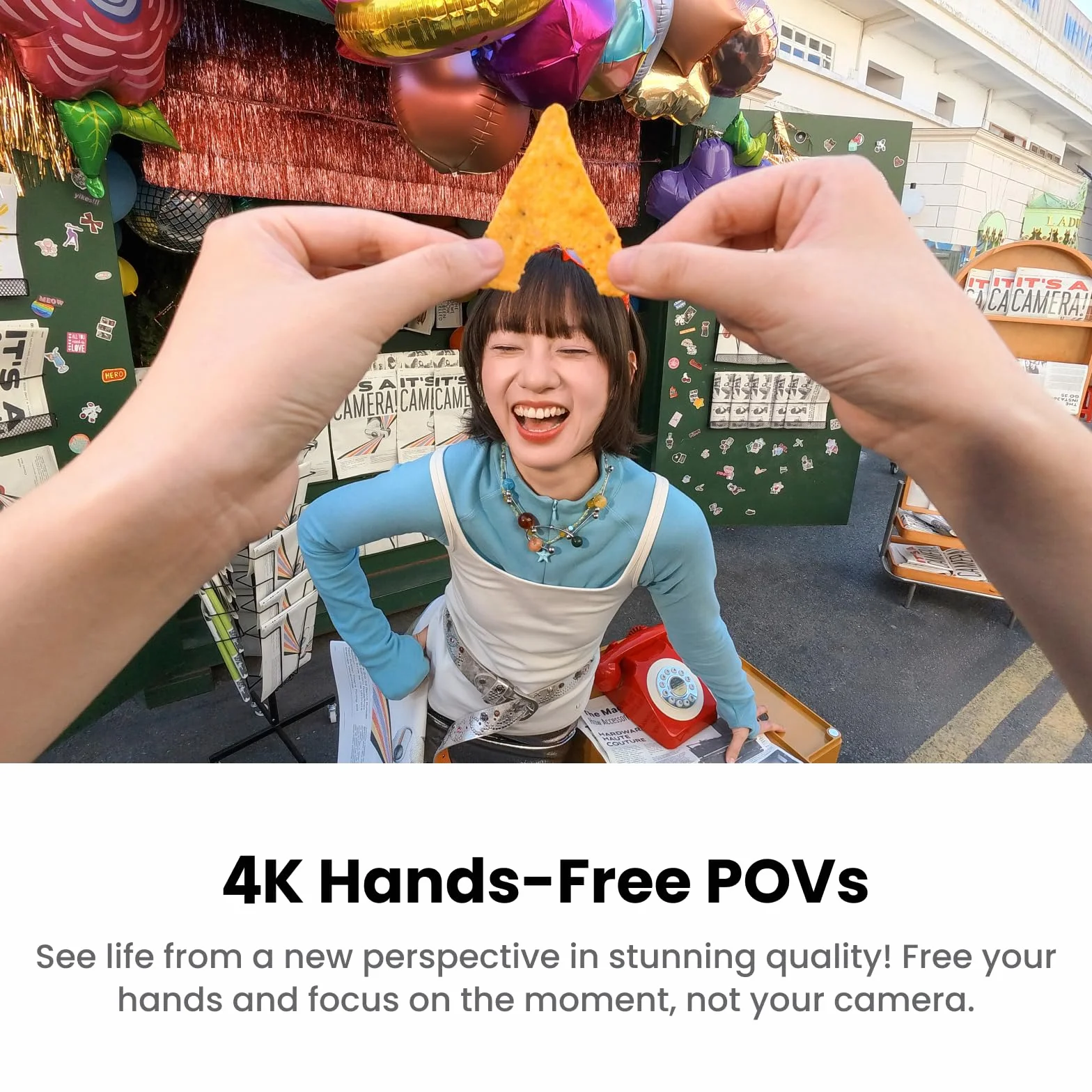 Insta360 GO 3S Retro Bundle Edycja Specjalna 64GB Czerwony - Mała kamera do vloggingu 4K, kamera POV bez użycia rąk, filtry retro, 4K30fps, dodatkowa bateria, lekka, nośna kamera vlog do ujęć
