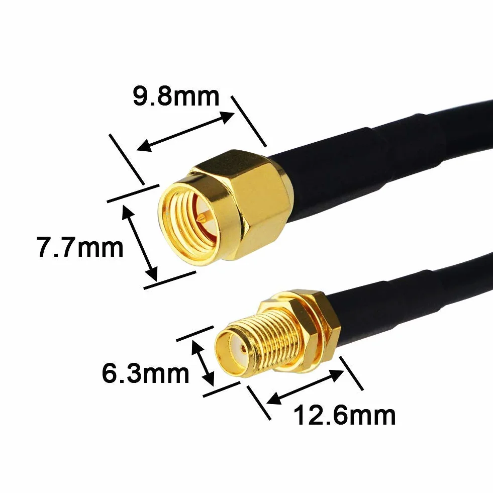 GTIWUNG 10 m kabel przedłużający do anteny WLAN, kabel antenowy SMA męski do żeńskiego, kabel antenowy Wi-Fi, wtyczka SMA i pałeczki