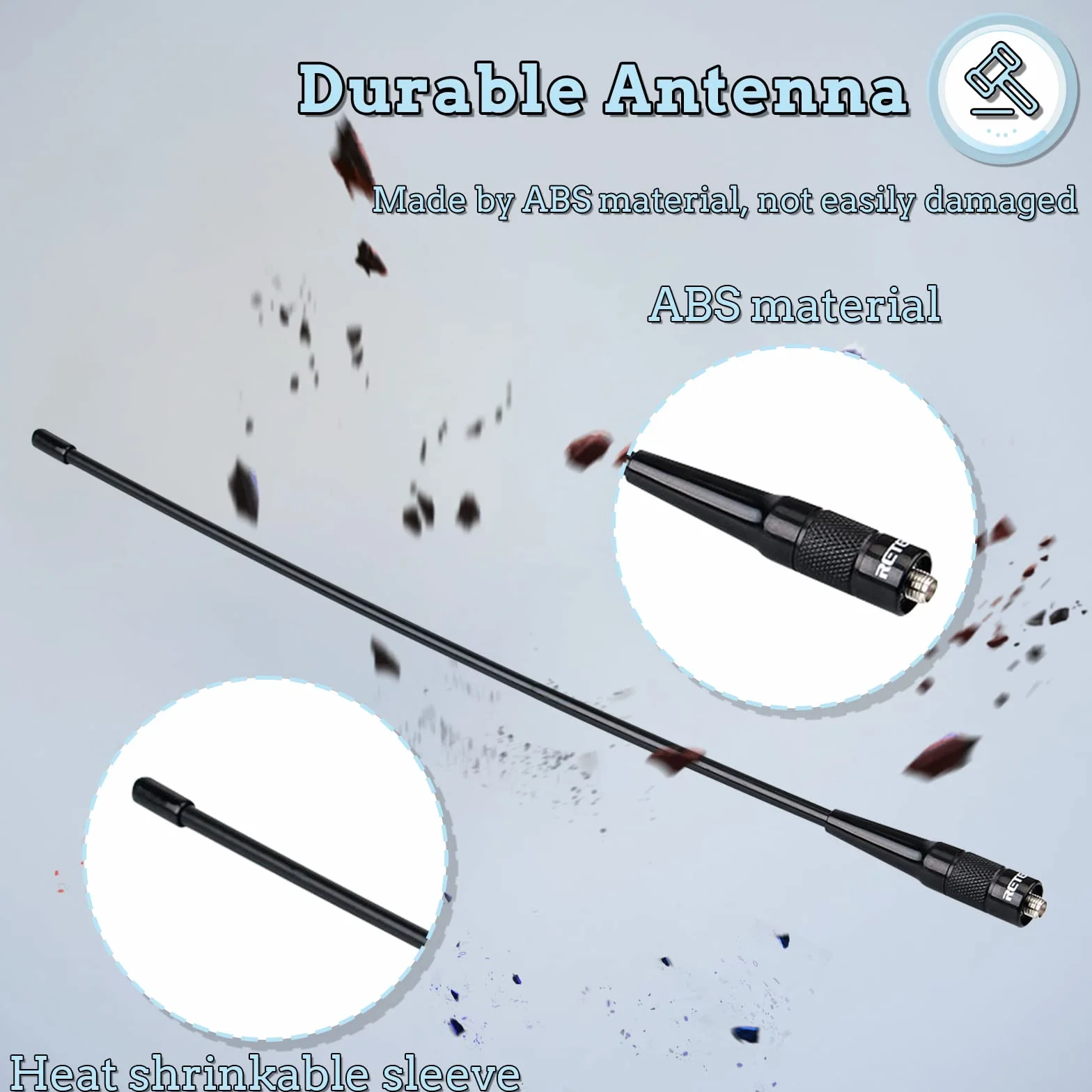 Retevis RHD771 antena walkie talkie SMA-F dwuzakresowa VHF UHF 144/430 kompatybilna z Baofeng UV-5RE UV-5R BF-888S UV-82