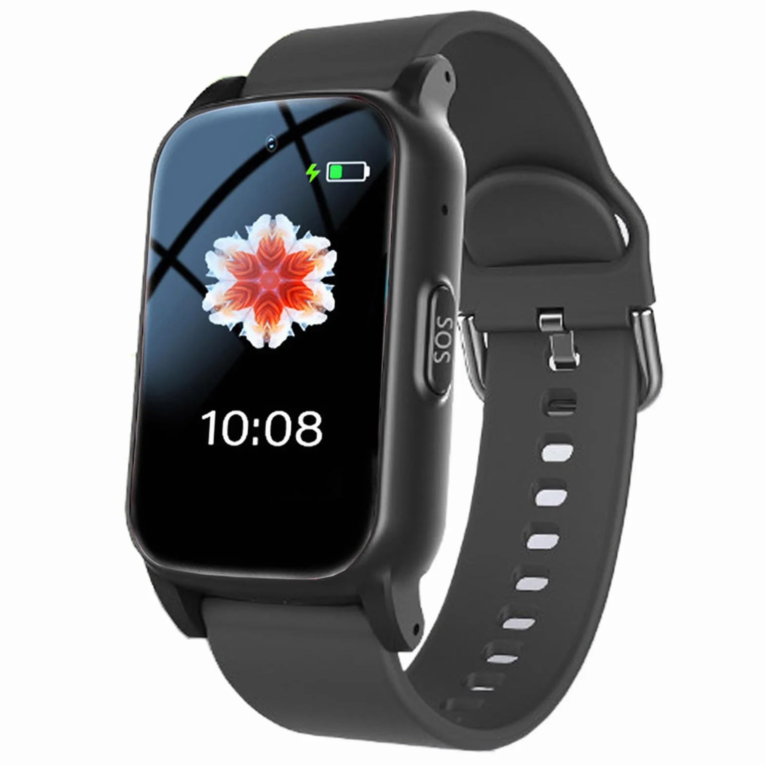 Inteligentny zegarek GPS dla osób starszych z wykrywaniem upadków, inteligentna bransoletka SOS dla osób z demencją,Black
