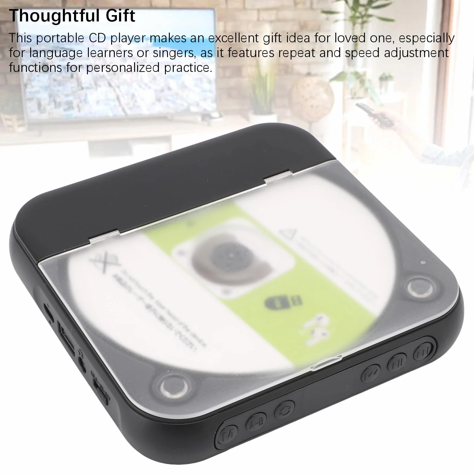 Sxhlseller Przenośny Odtwarzacz CD, Bluetooth 5.3 Desktop CD Player z Słuchawkami, Retro Boombox w Stylu Podwójnym Głośniki Muzyczne Odtwarzacze Muzyki obsługują Wkład USB do ćwiczeń