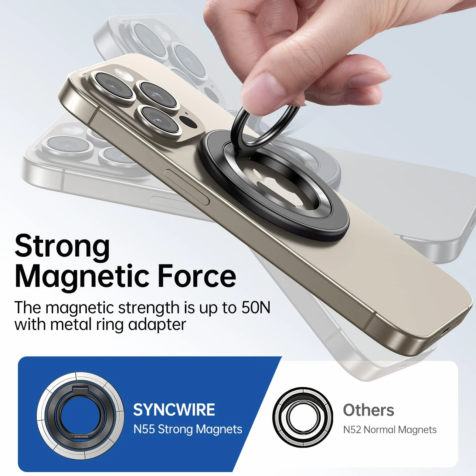 SYNCWIRE Magnetyczny uchwyt na telefon MagSafe obracany 360°, stojak kompatybilny iPhone 17 Pro Max 16 15 14 13 12
