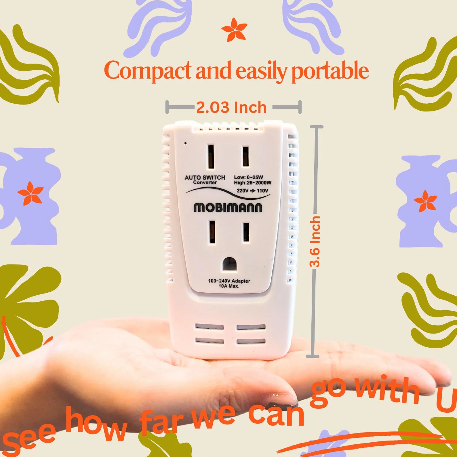 Konwerter 220 V na 110 V, konwerter napięcia 2000 W, szeroki zakres 0-2000 W do urządzeń od trymera do suszarki, prostownicy lokówki. Adapter podróżny do laptopów, tabletów, telefonów