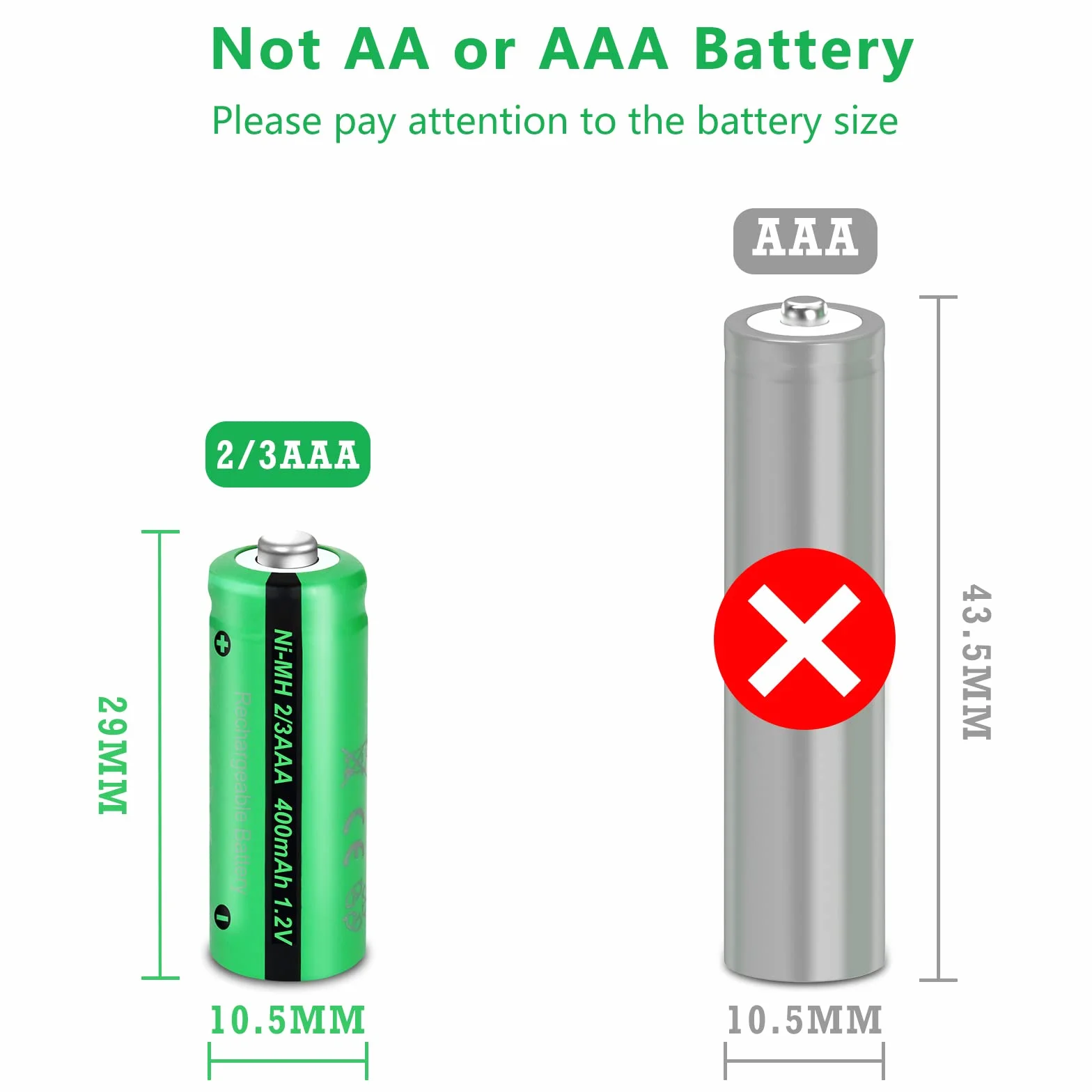 PKCELL Akumulatory NIMH 1,2V 2/3AAA 400 mAh 4 sztuk do lamp słonecznych