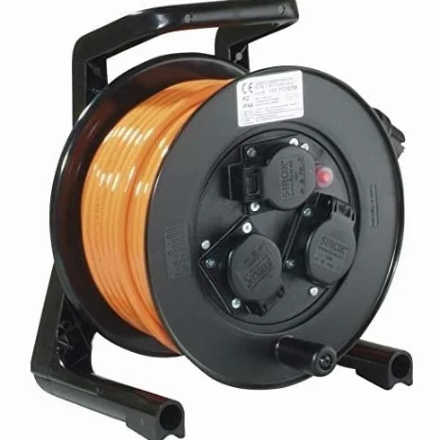JUMBO® Przedłużacz Bębnowy XS z 3 gniazdami H07BQ-F, Kolor Przewodu Pomarańczowy, Przekrój 3 x 1,5 mm², Długość 25 m