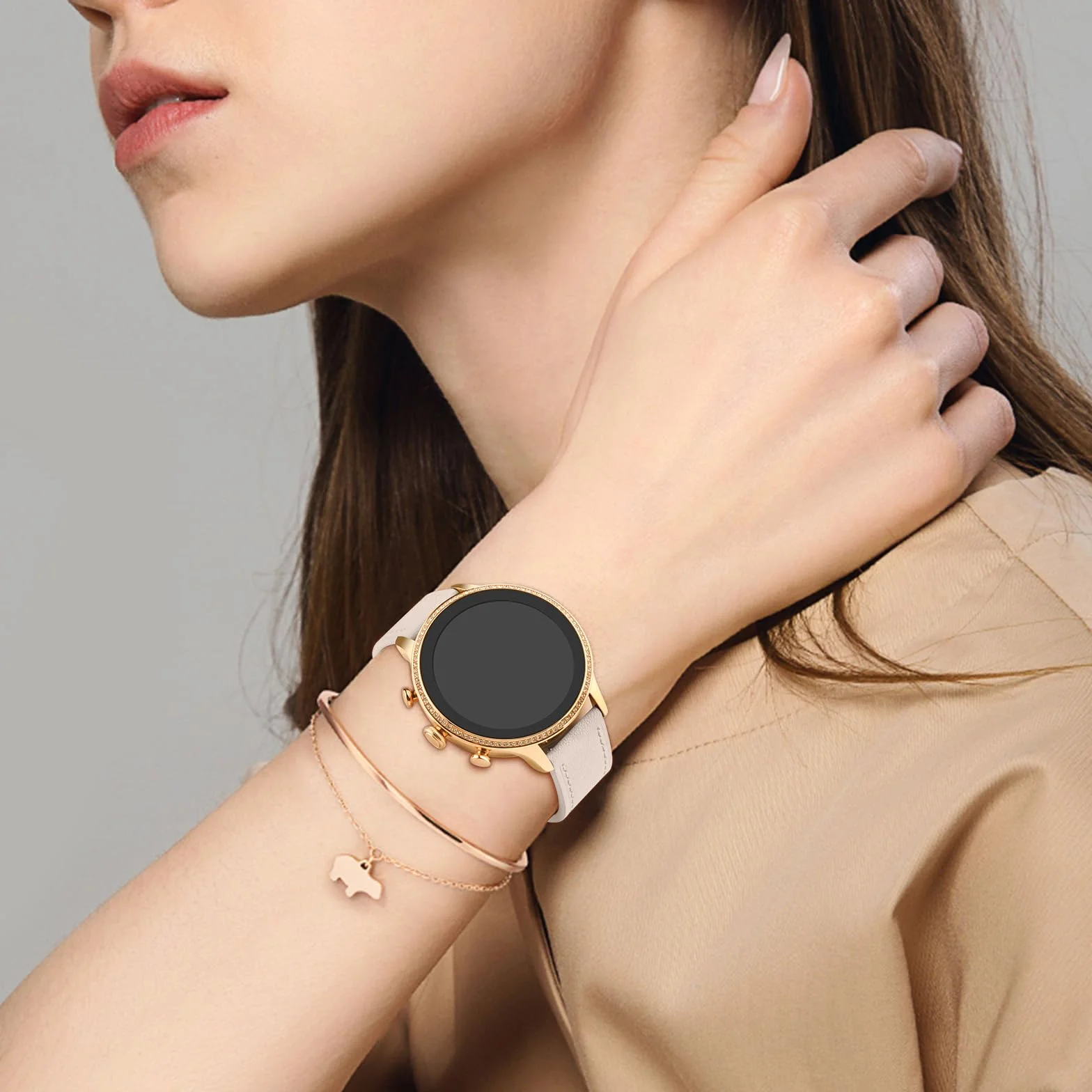 Mugust Pasek do Huawei Watch GT 5/GT 4 41 mm, damski i męski, skórzany pasek do zegarka 18 mm, do Huawei GT4/GT5 41 mm, smartwatch