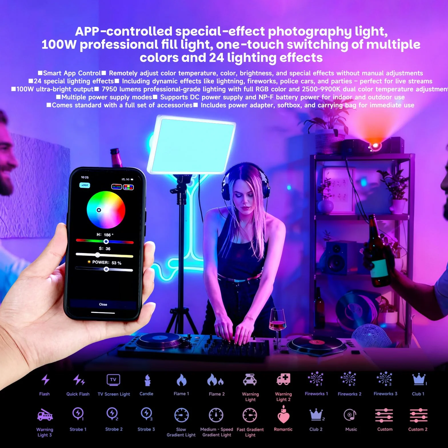 Oświetlenie fotograficzne LED RGB 100 W i oświetlenie studyjne, profesjonalna lampa wideo z zestawem oświetlenia Softbox, ciągłe światło do selfie do podcastów, YouTube, wideo i fotograficznych.