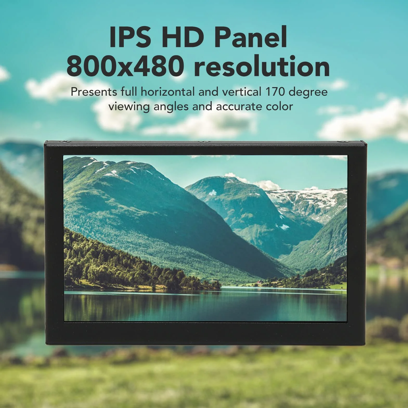 5-calowy Monitor, Ekran LCD Mini IPS 800x480 Mały Monitor, Metalowa Obudowa Komputer Przenośny Monitor Podekranowy dla Interfejsu HDMI dla Komputera RPi dla Windows 7 8 10 dla OS X