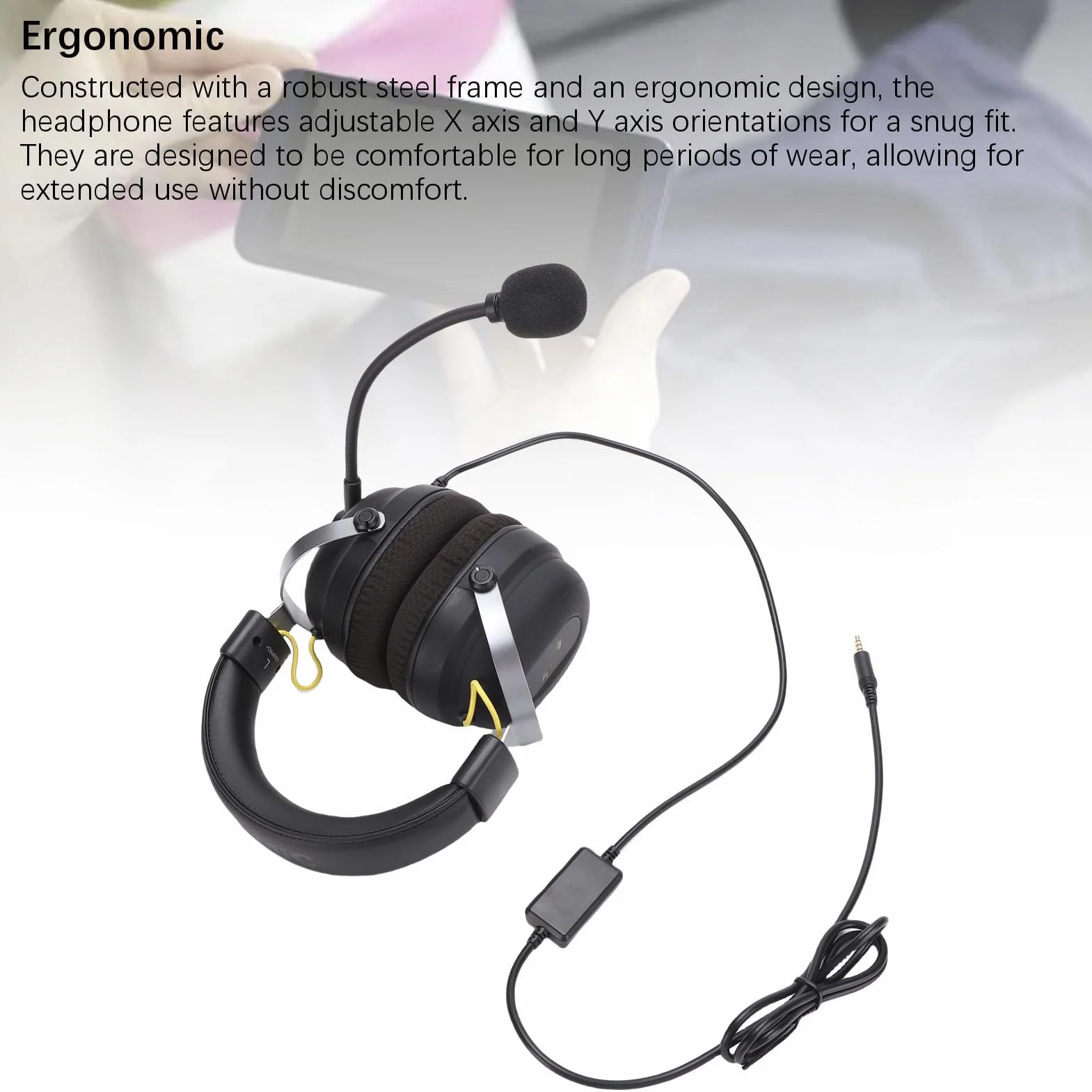 Jiawu Słuchawki Gamingowe z Dźwiękiem Przestrzennym Bass Ergonomiczny Zestaw Słuchawkowy z Interfejsem 3,5 Mm do Słuchania Muzyki z pianką na przednią szybę dla Zwykłych Graczy