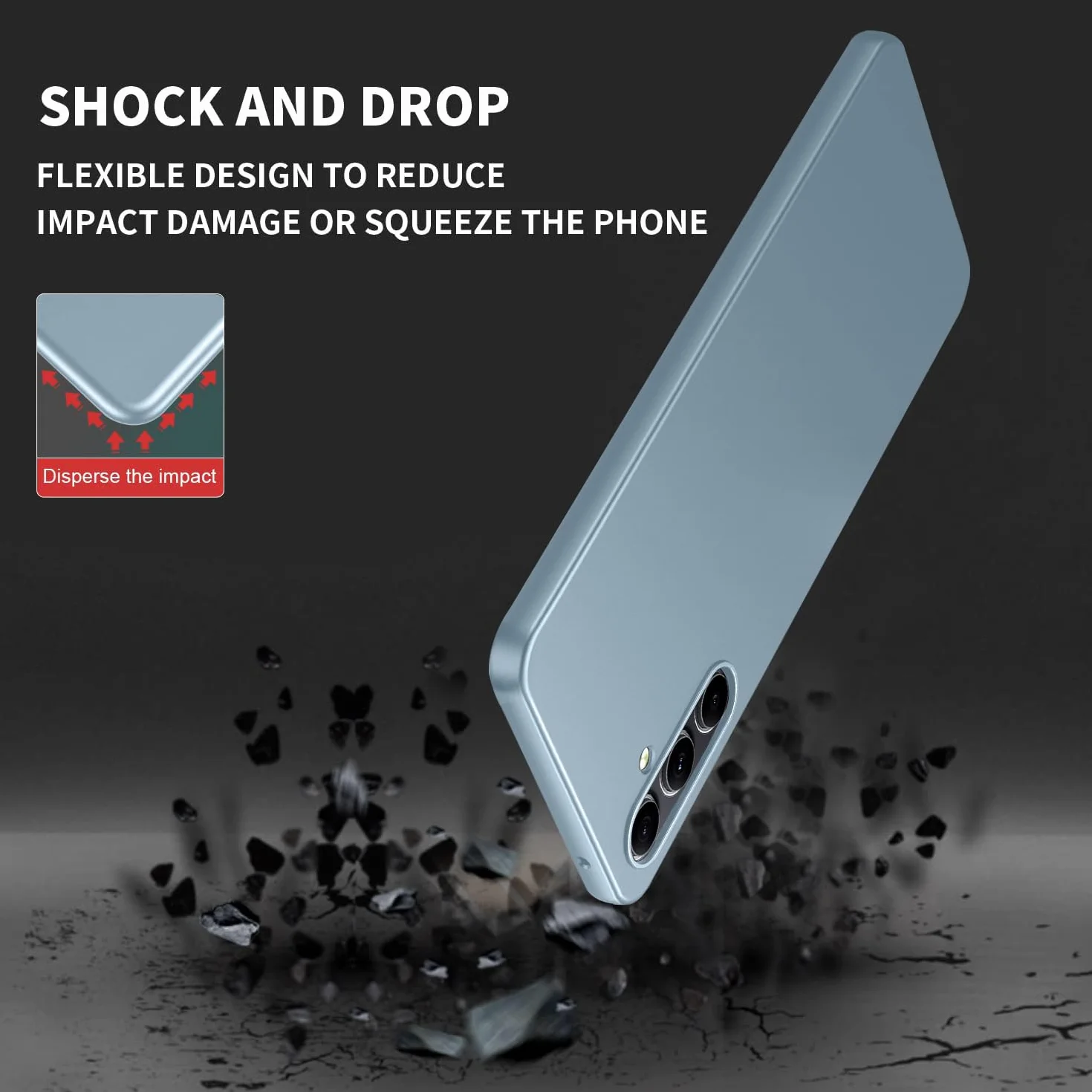 Etui na telefon Samsung Galaxy S23, ultra cienkie, matowe, smukłe, odporne na zarysowania, uderzenia, antypoślizgowe, bumper, etui typu bumper case do Samsung Galaxy S23 6,1" Far Peak Blue