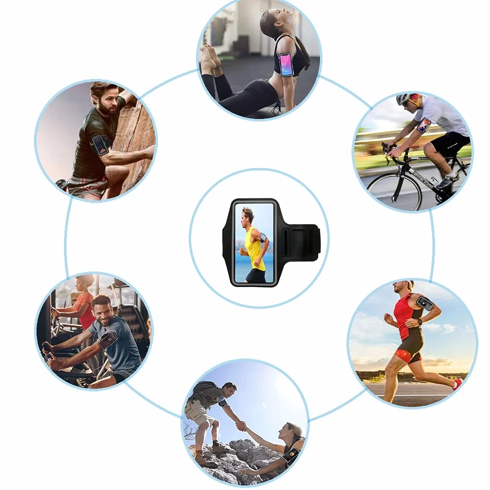 Sportowa opaska, uniwersalna, regulowana opaska do biegania, opaska na rękę, kompatybilna z telefonem do 6,5 cala, do joggingu, siłowni, kolarstwa, turystyki pieszej