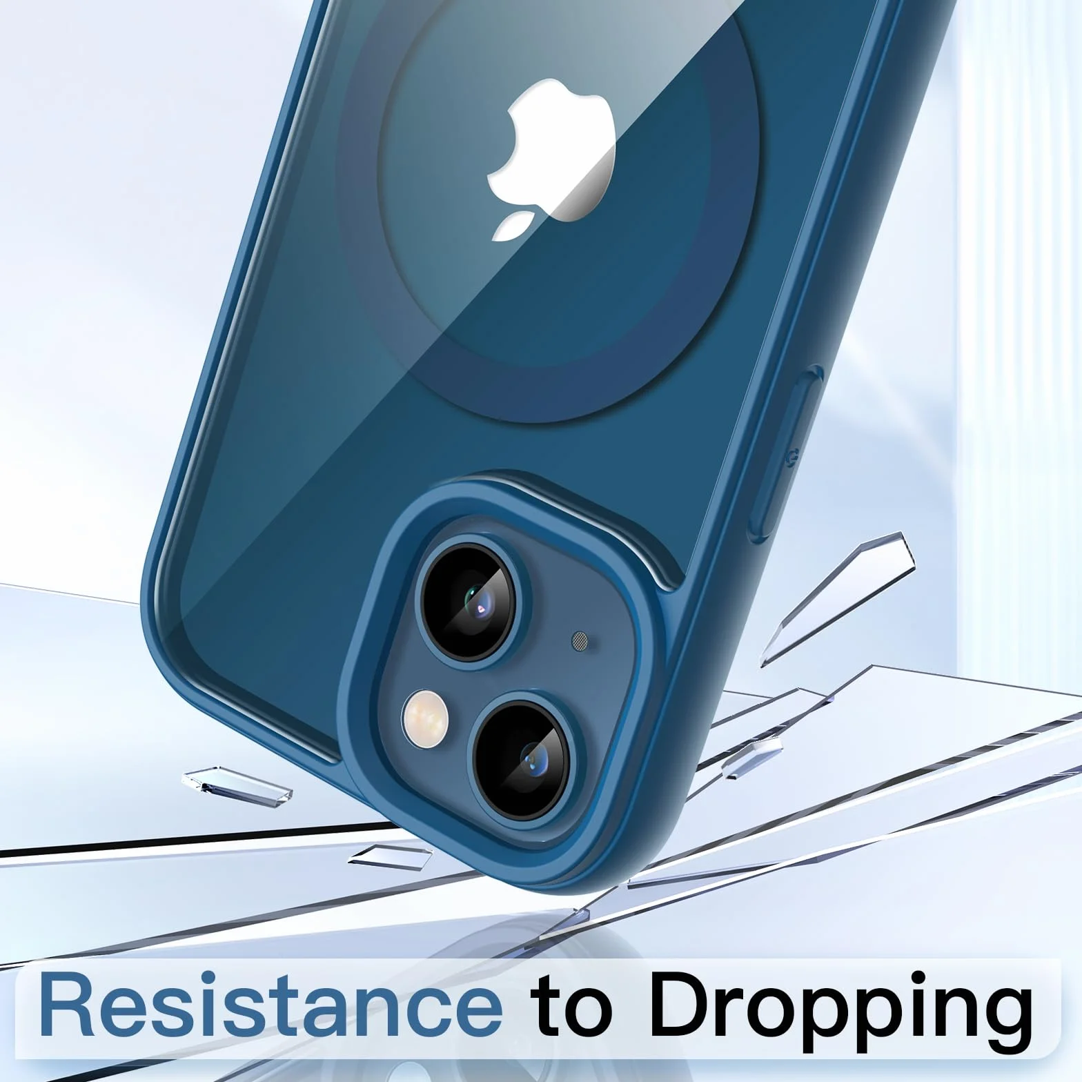 JETech Etui Magnetyczne iPhone 13 6,1 Cala MagSafe Odporny na Wstrząsy TPU Matowe Niebieski