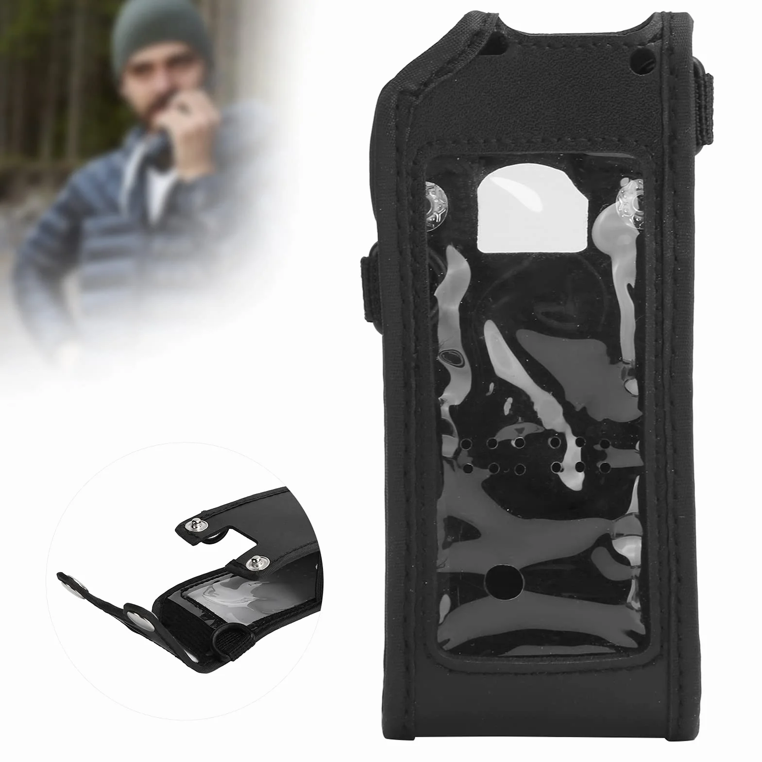 Pokrowiec ze Skóry PU do Walkie-Talkie Anytone AT-D878UV