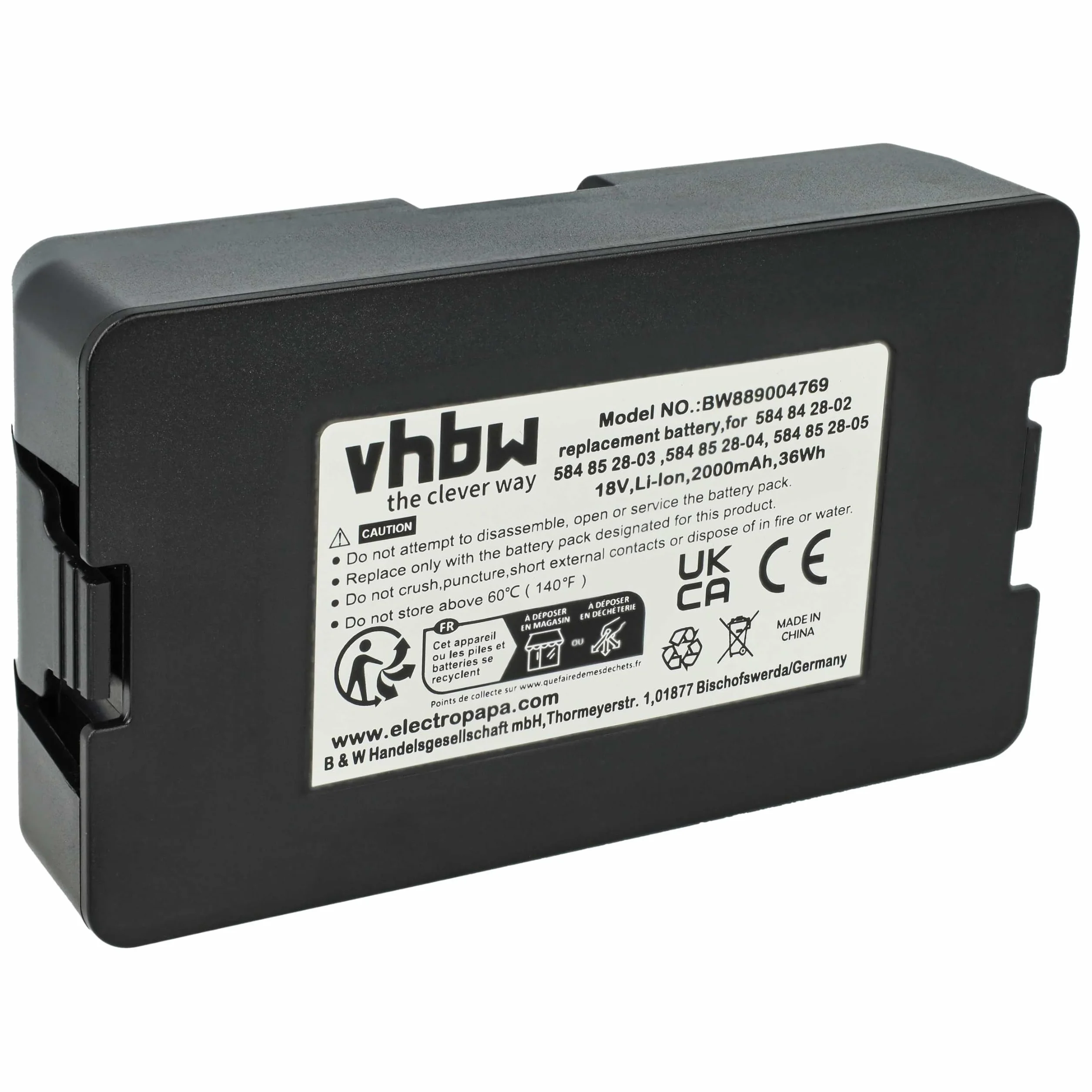 vhbw Bateria zamienna do Husqvarna 5902142-03, 5902142-04, 590 81 01-01, 590 21 42-03, 590 21 42-04 do robota trawnikowego (2Ah, 18V, litowo-jonowa)