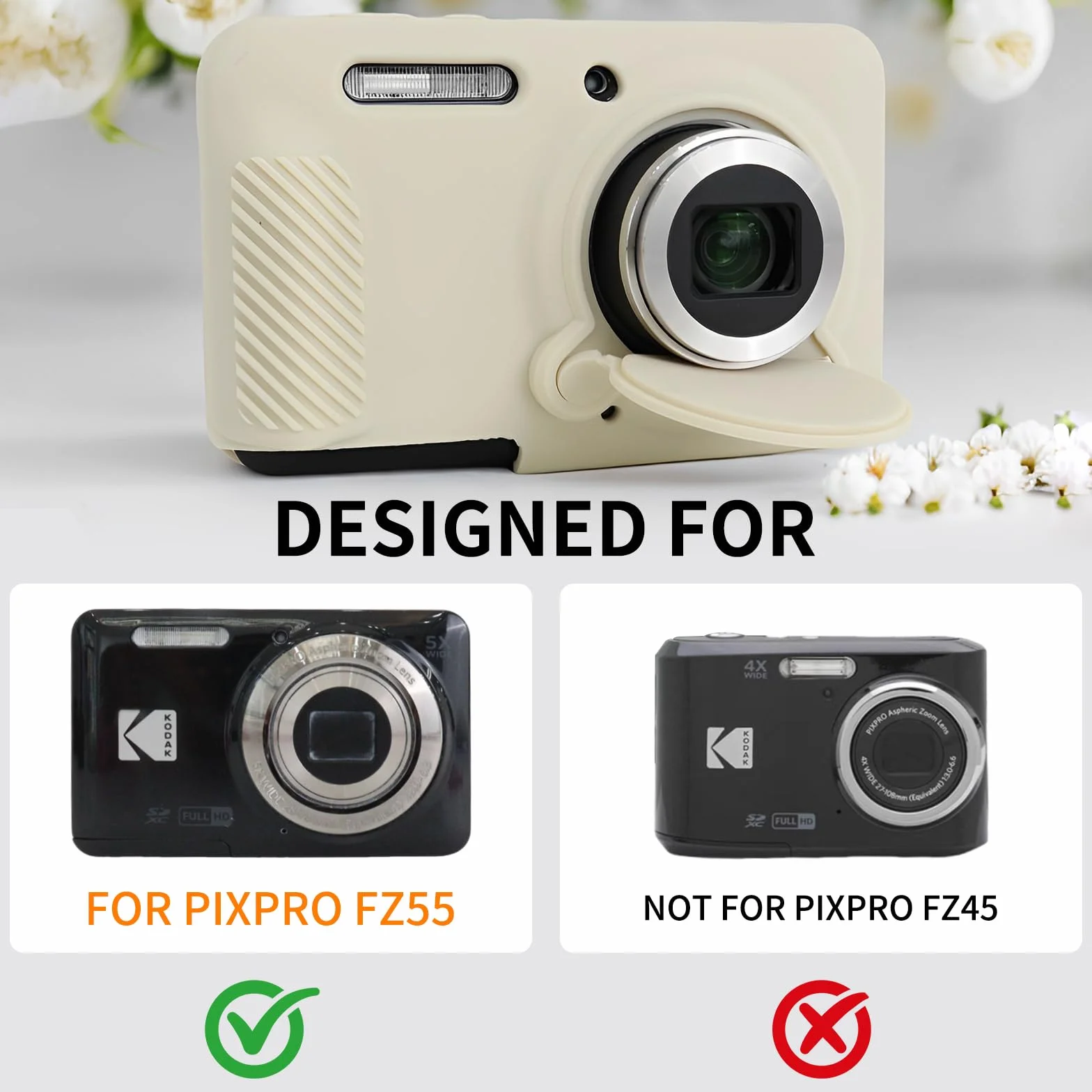 Etui do Kodak PIXPRO FZ55, miękki silikonowy pokrowiec ochronny do aparatu cyfrowego