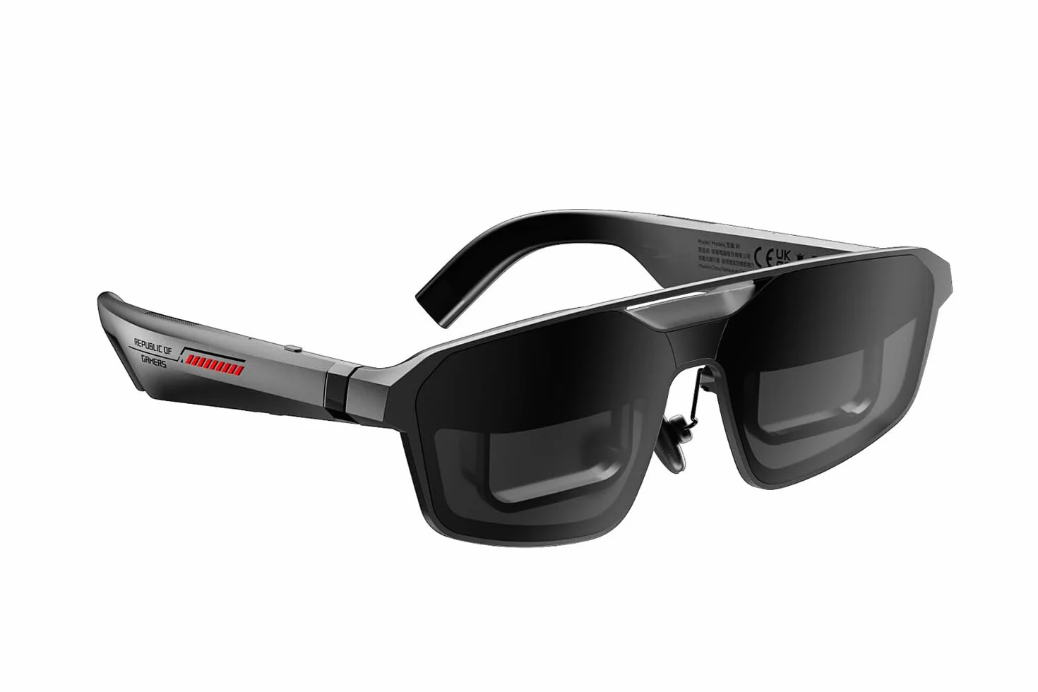 ASUS ROG XREAL R1 okulary gamingowe AR Narrow (częstotliwość odświeżania obrazu 240 Hz, czas reakcji 0,01 ms, wyświetlacz micro OLED, pole widzenia 57°, ściemnianie elektrochromowe, native 3DoF (tryb