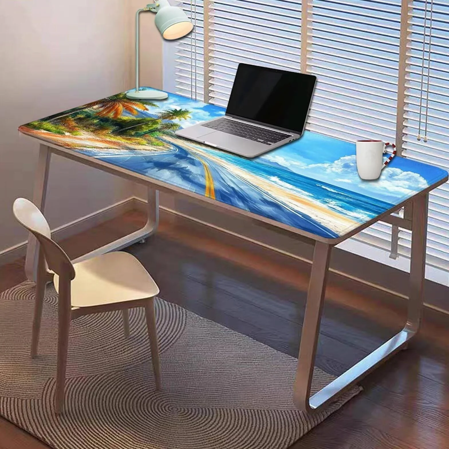 Gamingowa podkładka pod mysz 1200 x 600 x 3 mm, XXL, wodoszczelna, odporna na ścieranie, z przyszytymi krawędziami, niebieska, podkładka na biurko, poprawia prędkość i precyzję, pod laptopa, komputer