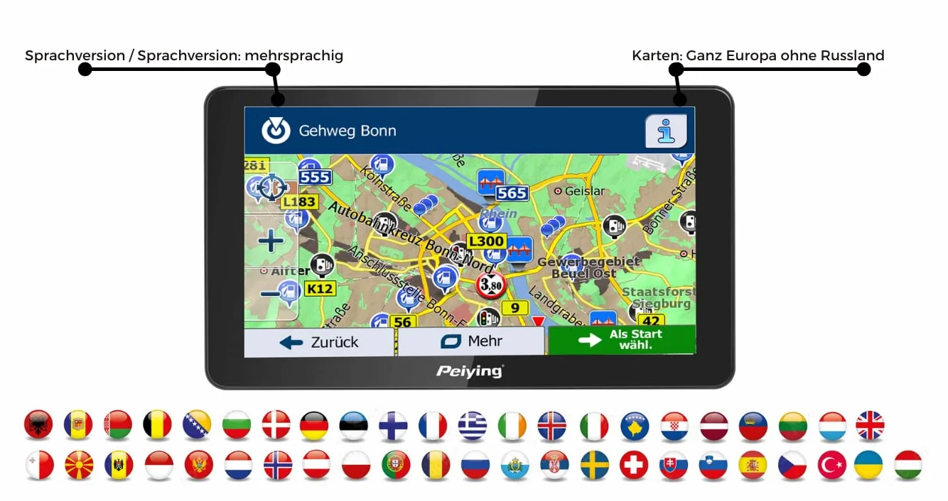 Nawigacja dla CIĘŻARÓWKI TIR iGO Primo GPS7014, Czarny