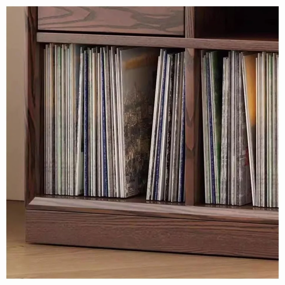 Stojak na płyty CD Wielofunkcyjny drewniany stojak na płyty winylowe z szufladą na albumy CD Magazyn książek