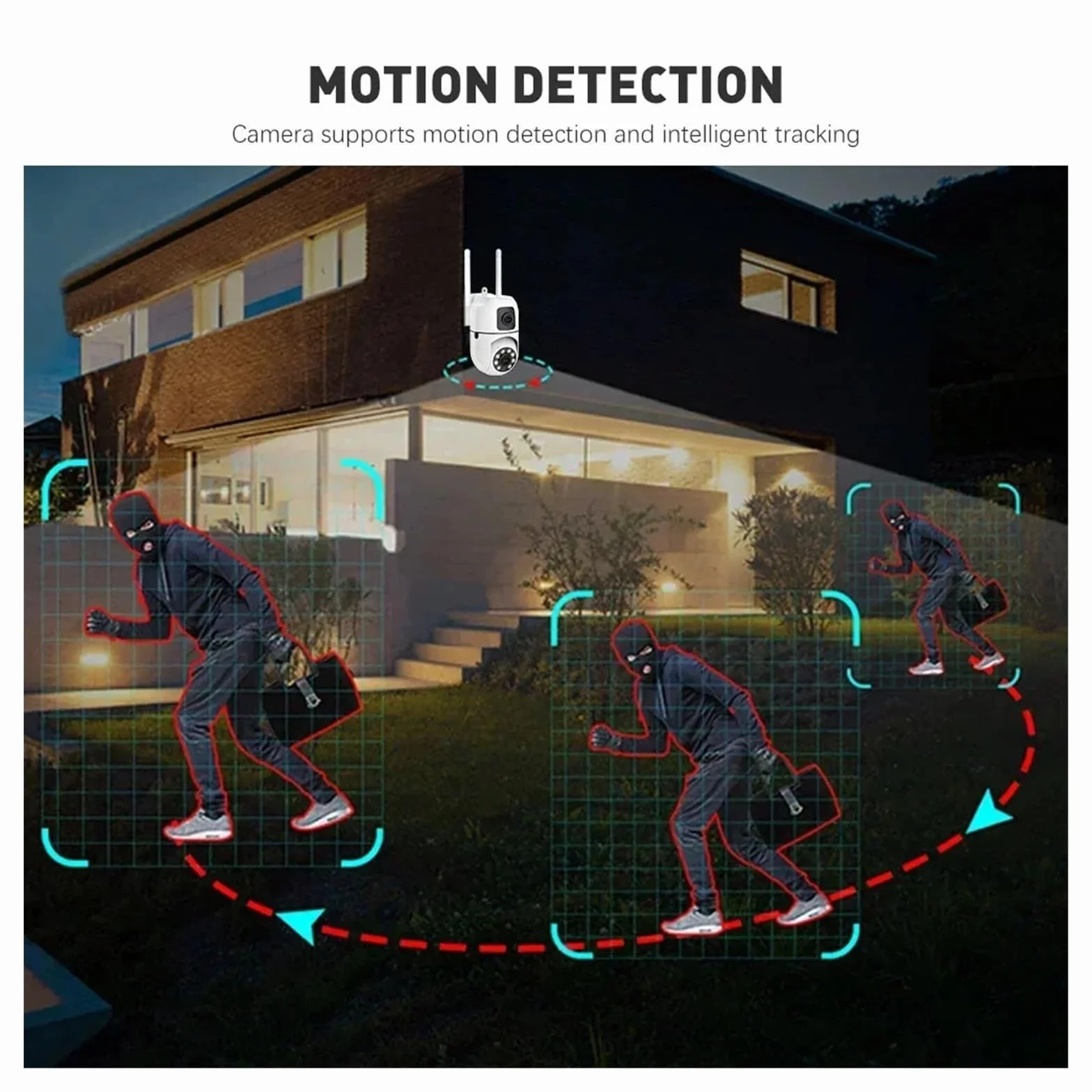 Kamera IP 4MP z podwójnym obiektywem WiFi Bezprzewodowa ochrona wewnętrzna Połączenie Bluetooth Kamery do monitoringu CCTV PTZ(4MP Add 64G SD)