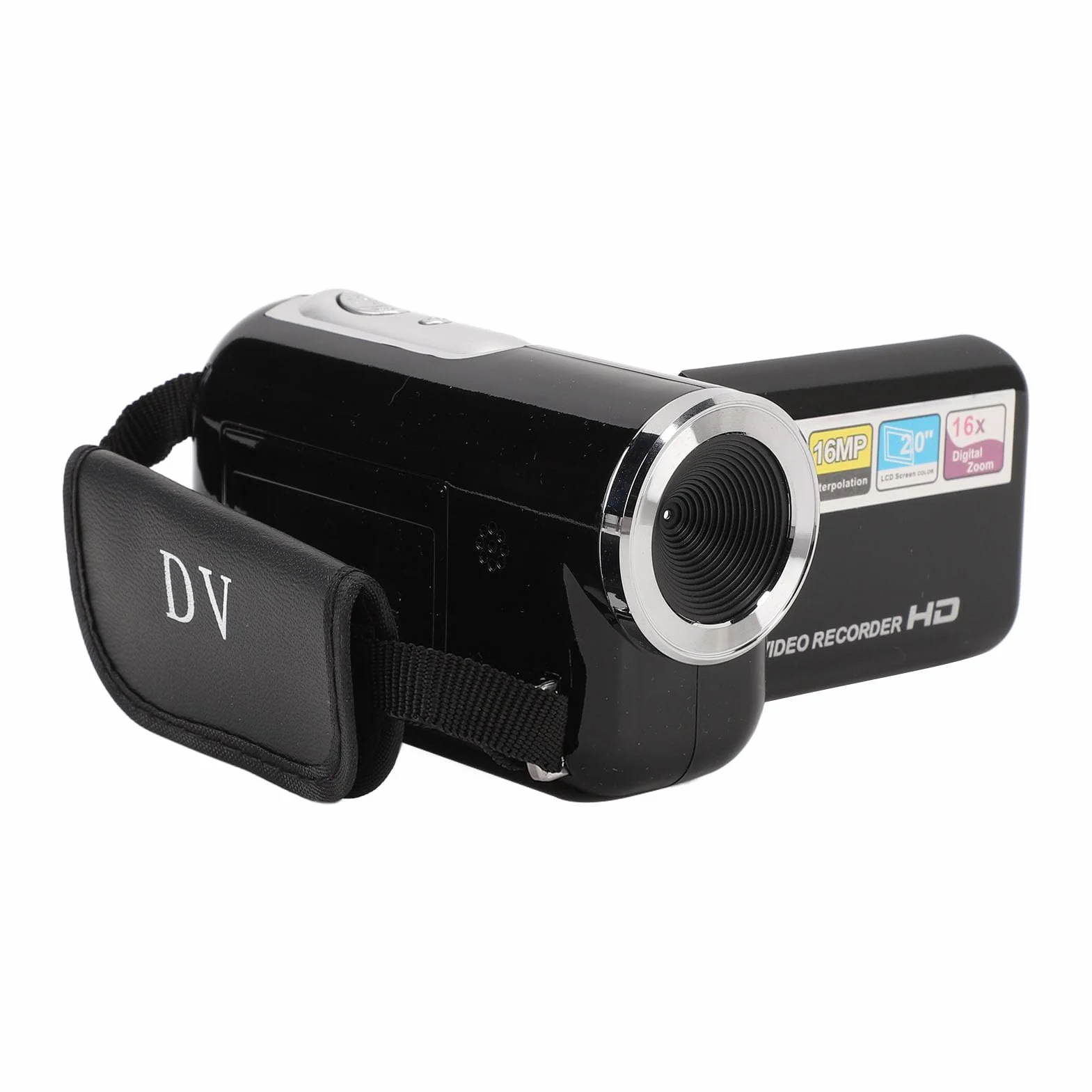 D22 Kamera Wideo FHD 16 MP 1080 P z 16-krotnym Zoomem Cyfrowym, Obrotowy Ekran 2,0 Cala, Cyfrowa Handycam Przeciwwstrząsowa z Gwintem 1/4 Cala do Vlogowania
