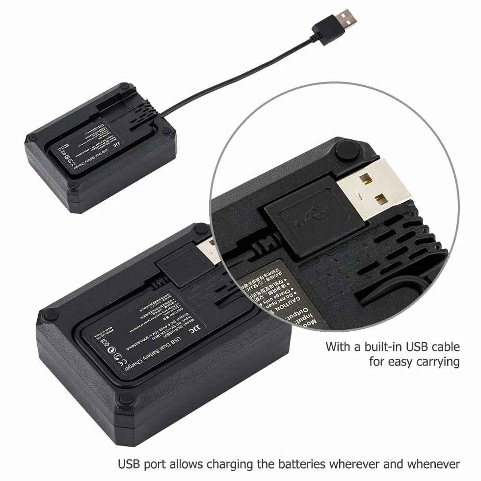 JJC Podwójna ładowarka USB do Olympus OM-D E-M1X, E-M1 Mark II, E-M1 Mark III itp. Kamery do baterii Olympus BLH-1