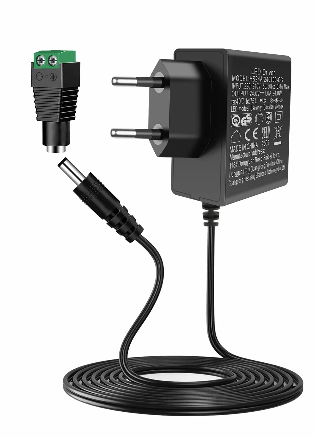 AGOTD 24V 1A zasilacz, zasilacz sieciowy 24V AC LED Driver wejście 220-240V 50-60HZ, 24-woltowy zasilacz 1A 24W wyjście, adapter wtyk Konwerter falownik ładowarka transformator