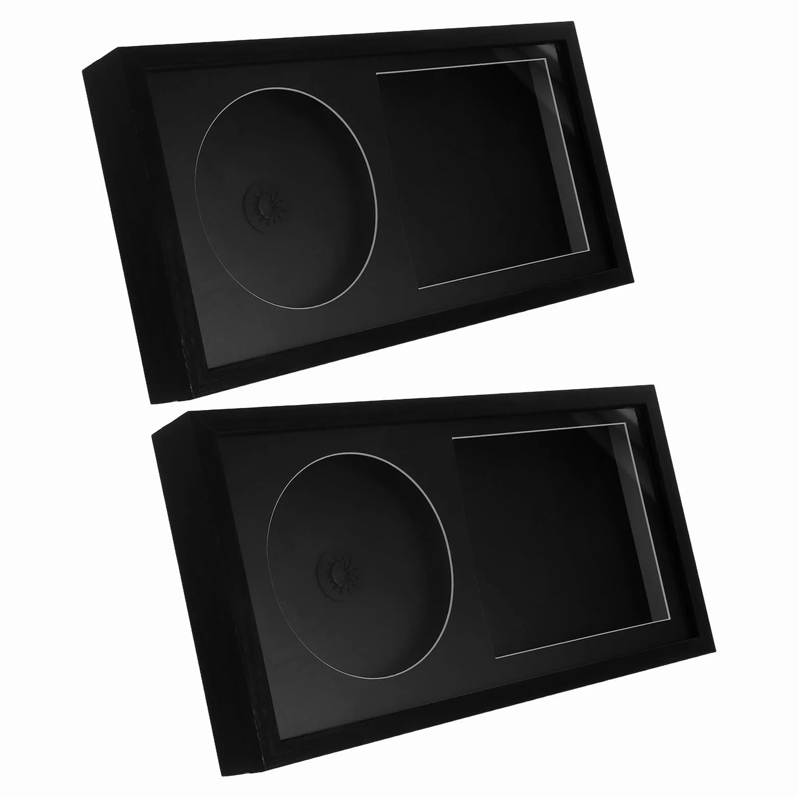 2 Szt. Szt Czarne Ramki Do Montażu Ściennego Płyty CD z Podwójnym Rowkiem Przezroczysta Akrylowa Osłona Stojak Albumy Muzyczne Dekoracja Ścienna Do Przechowywania i Ekspozycji