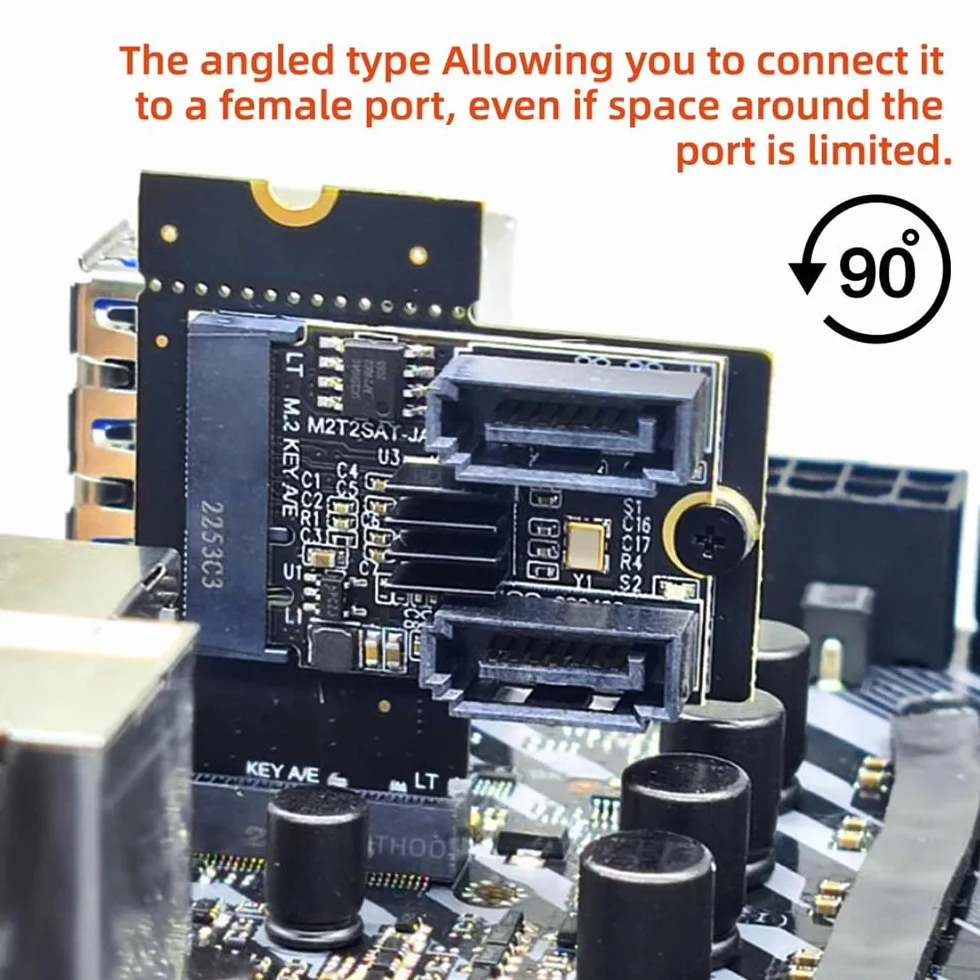 NGFF Key A+E PCI Express wtyczka na gniazdo, kątowy 90-stopniowy adapter niskiego profilu, adapter do kart przedłużających