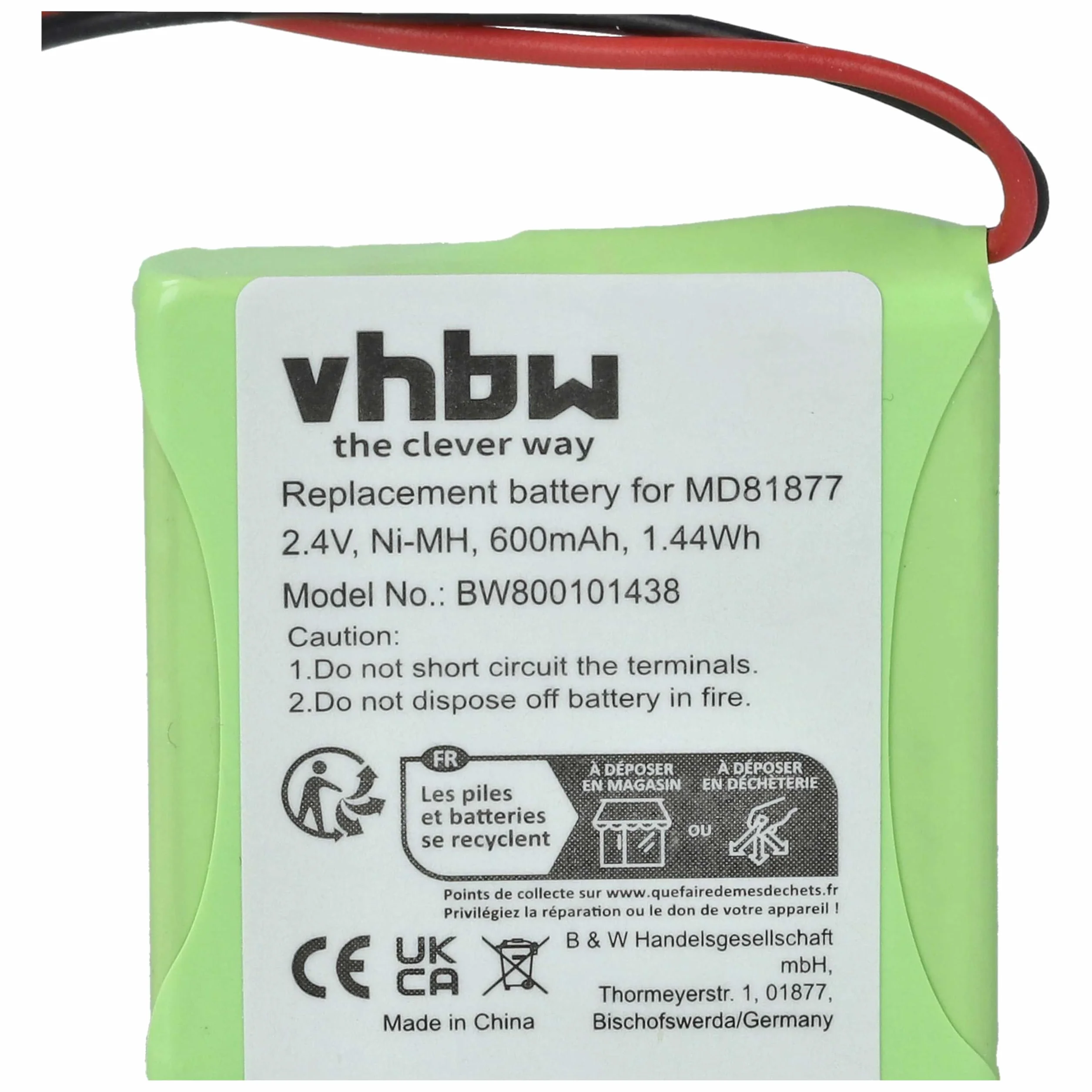 Bateria Ni-MH 600 mAh 2,4 V kompatybilna MEDION Fritz Fon MT-D