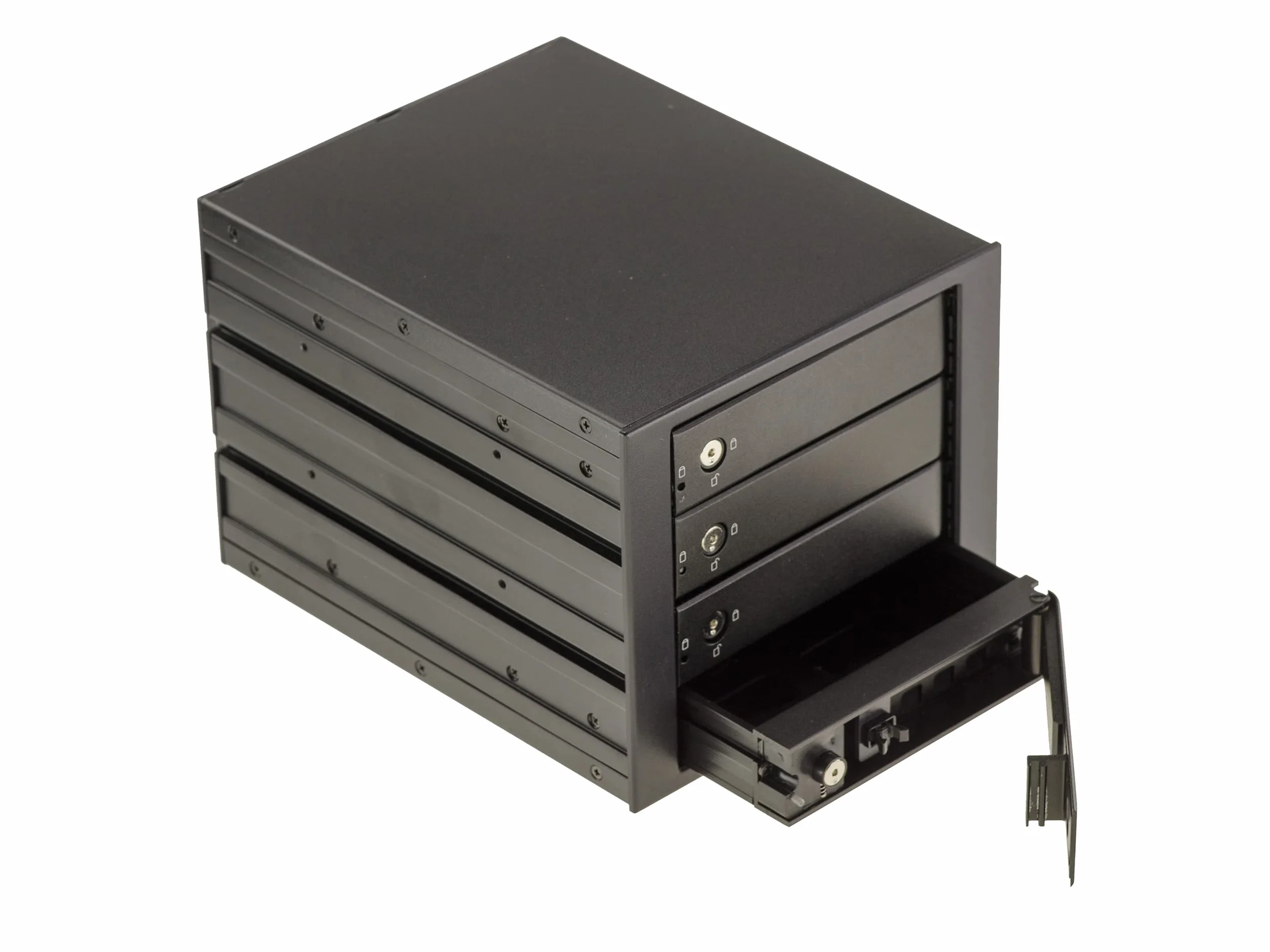 KALEA-INFORMATIQUE Obudowa Bay 5.25 na 4 dyski SATA. Szuflada Caddie Hot Plug do komputera lub serwera. Konstrukcja całkowicie aluminiowa.