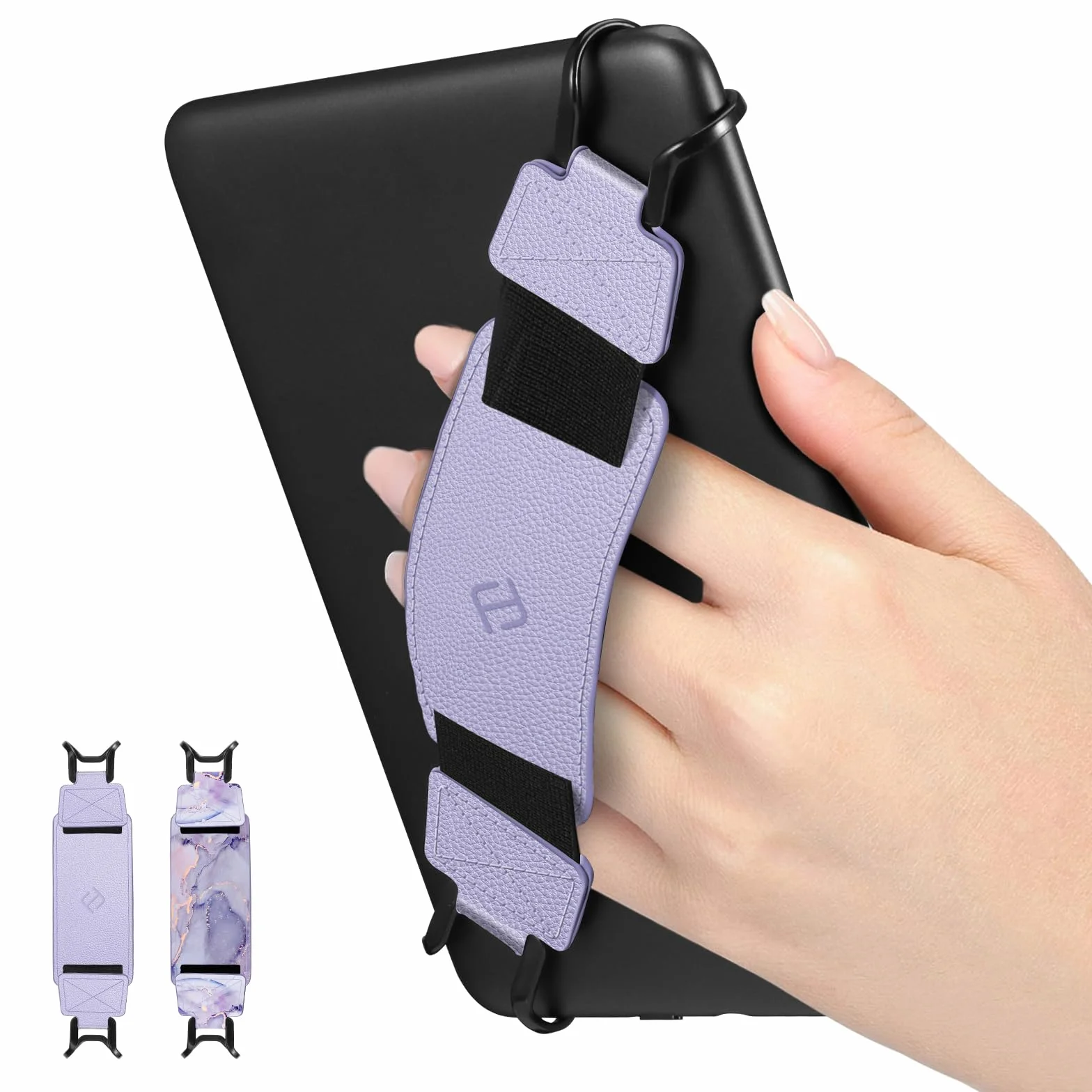 FINTIE paski na rękę do czytnika e-booków Kindle i Fire 6-8", fioletowy marmur i fioletowy