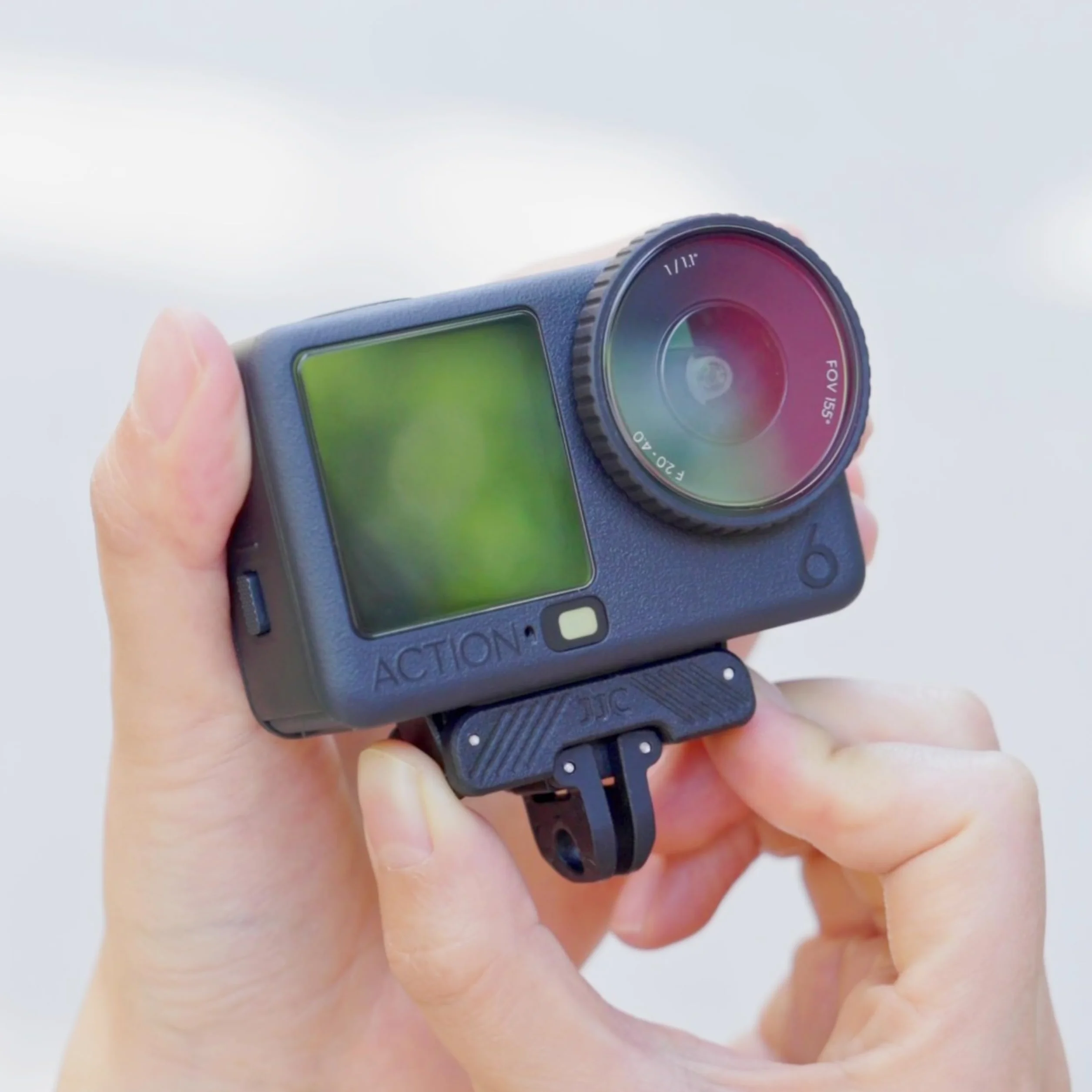 JJC Osmo Nano magnetyczny adapter szybkiego uwalniania do akcesoriów DJI Osmo Action 6 Nano, magnes dwukierunkowy, zastępuje uchwyt szybkiego zwalniania OEM, składane pazury i otwór na śrubę 1/4"-20
