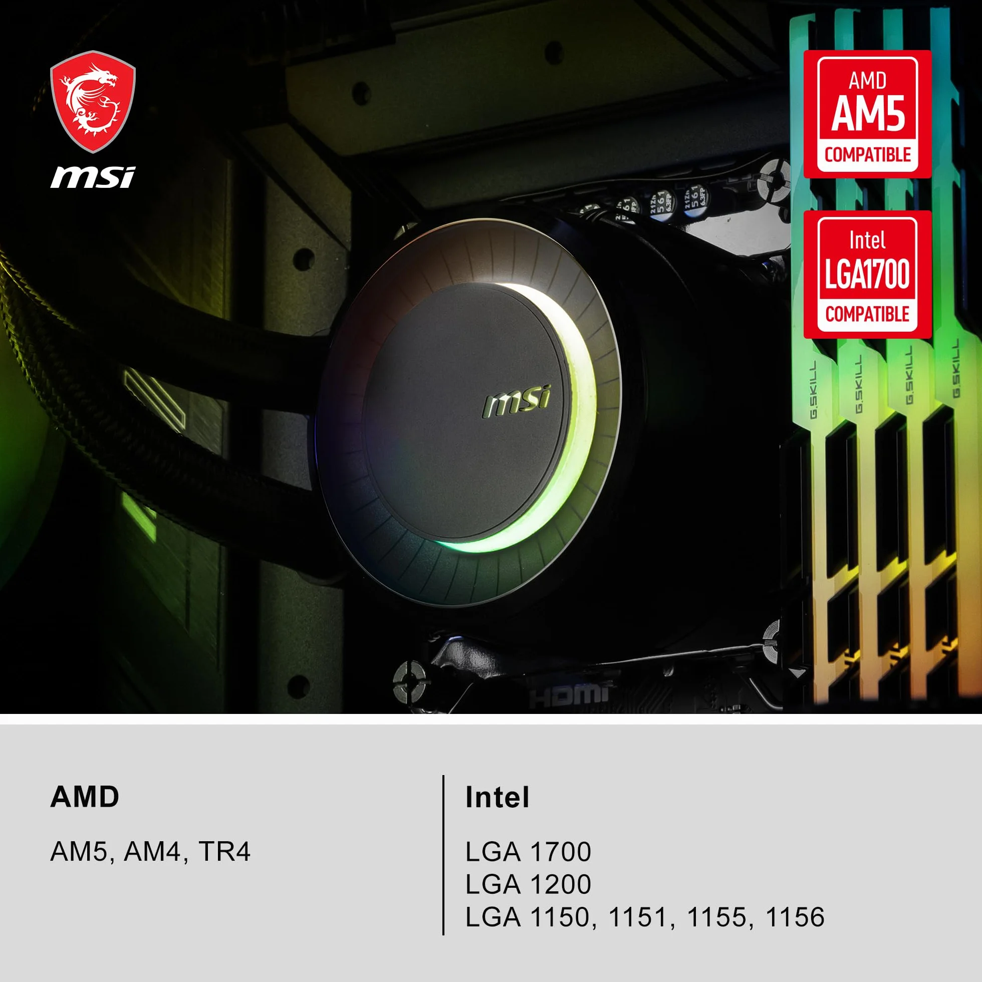 MSI MAG CORELIQUID E360 - AIO RGB CPU chłodzący ciecz - grzejnik 360 mm, 3 x 120 mm wentylatory ARGB PWN