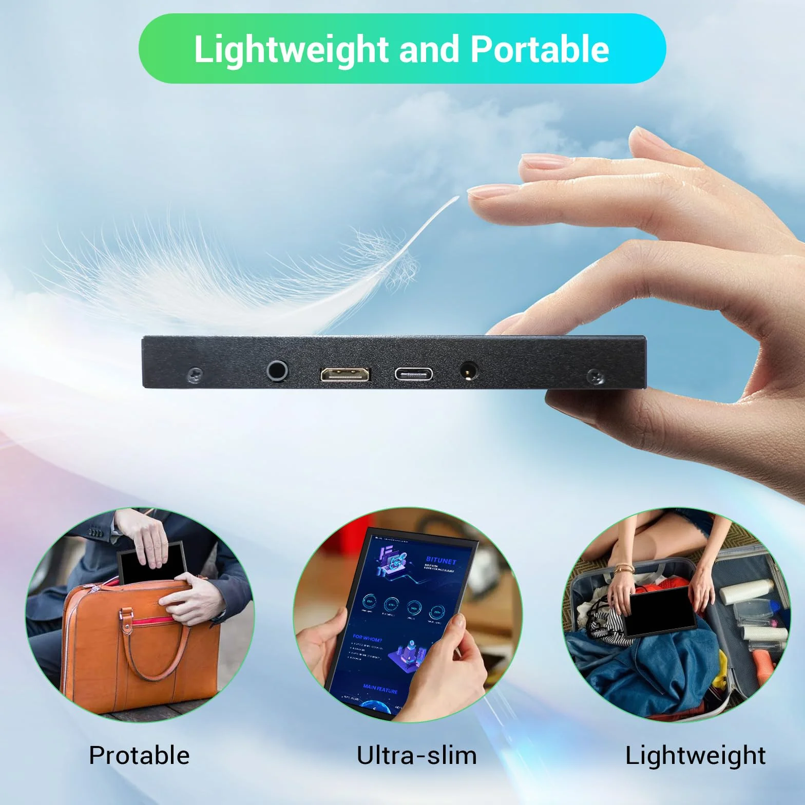 Mini monitor 8-calowy, mały ekran HDMI, rozdzielczość 1280 x 800, przenośny monitor do laptopa PC, kompatybilny z konsolami do gier Raspberry Pi