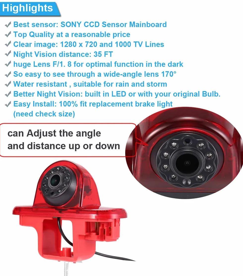 Super HD lampa hamowania zestaw z monitorem LCD 4,3 cala, kamera cofania zamiennik do Renault Trafic II III Diesel Petrol FWD FL EL JL JG FG/Opel Vivaro Diesel Petrol Chassis FWD A B C X82 X83 J7 E7