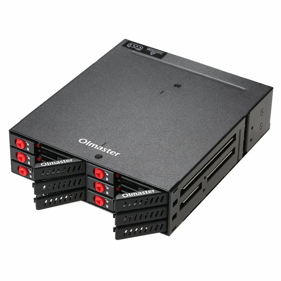 6-kieszeniowa Obudowa Dysku Twardego 6 Gb/s stelaż Mobilny 6 Gb/s na Dysk Twardy 2,5" SSD Obudowa z Wentylatorem Chłodzącym Szafka Typu Hot Swap i Wskaźniki LED do Komputera