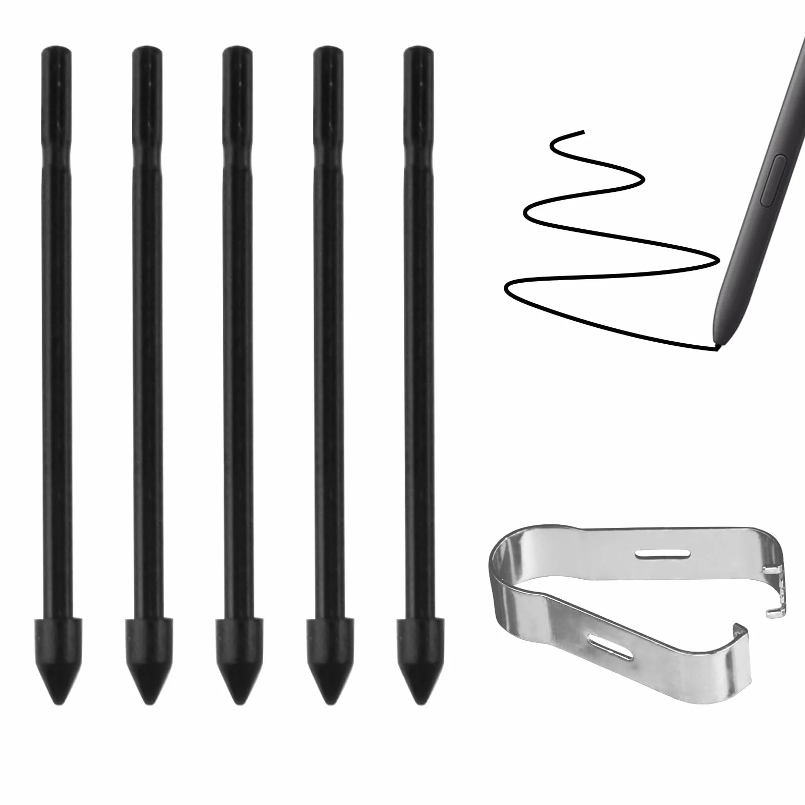 Końcówki S Pen zamienne kompatybilne z Samsung Galaxy Tab S7 FE S7 S8 S8 Ultra Note 8/9 Touch Stylus czarny