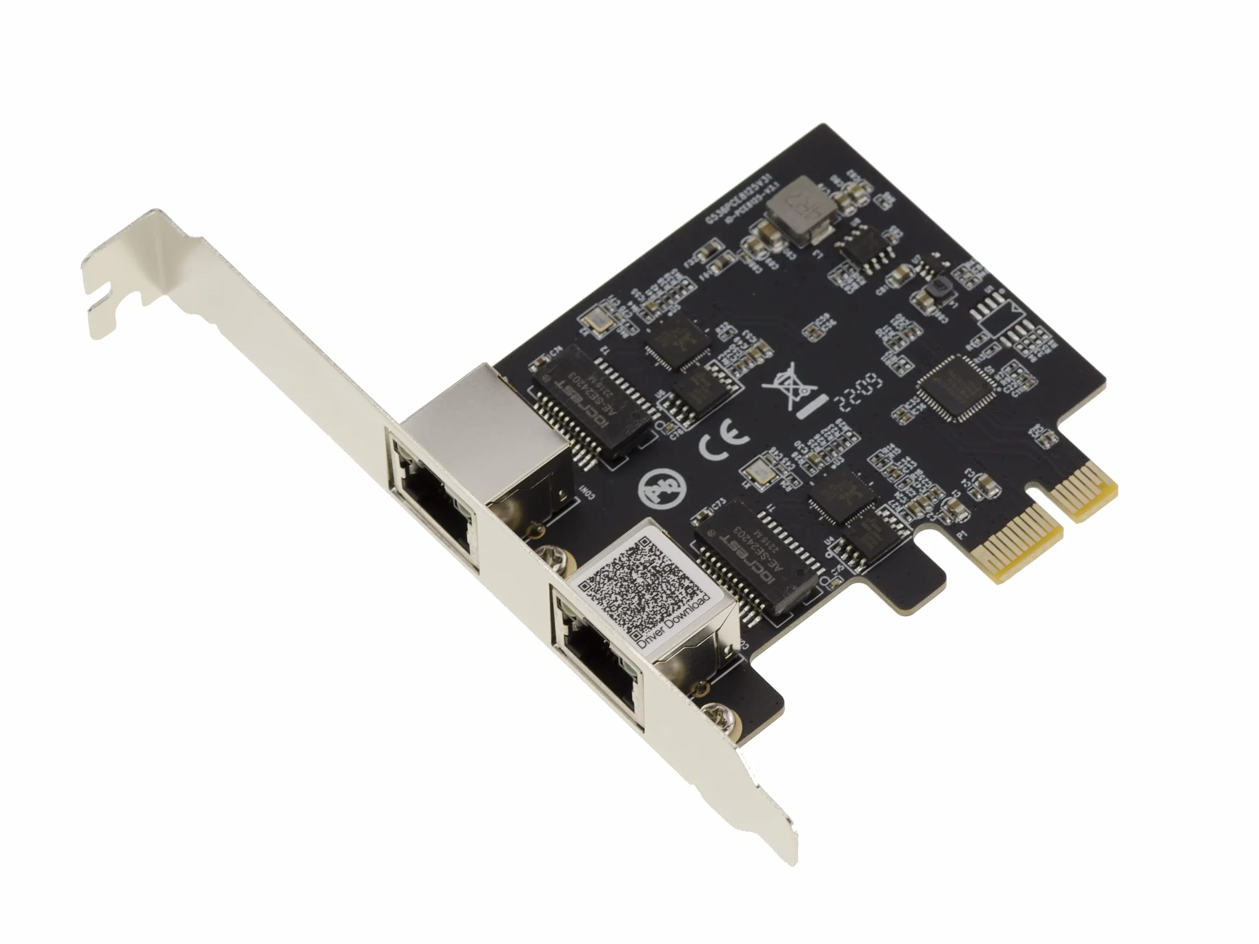 KALEA-INFORMATIQUE PCIe 2.5 LAN Dual Gigabit ethernet 10 100 1000 2500 1G 2.5G 2 porty RJ45. z chipsetem Realtek RTL8125