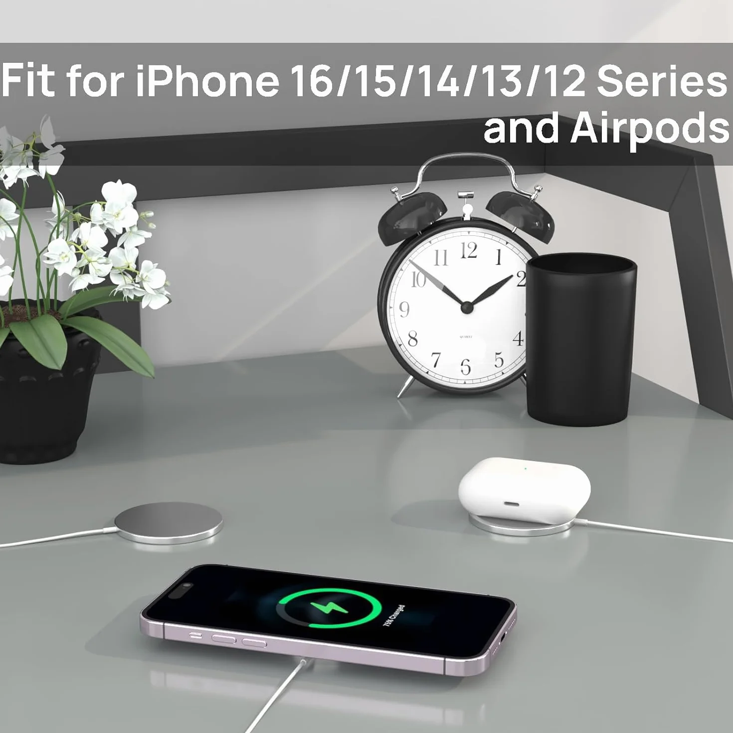 Magnetyczna bezprzewodowa ładowarka do iPhone'a, 15 W, szybkie ładowanie bezprzewodowe, kompatybilna z iPhone 16 15 14 13 12 11 Pro Max Mini Series, do AirPods 2/3/Pro, bezprzewodowa ładowarka