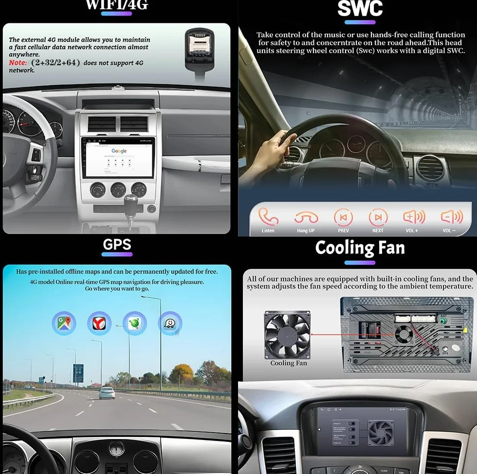 Radio samochodowe Android 15 2 DIN z 9-calowym ekranem dotykowym do Forda Kuga 2 Escape 2013-2017 z kamerą cofania/Carplay/BT/FM/GPS/USB/sterowaniem z kierownicy/audio samochodowe (EP70 8+12