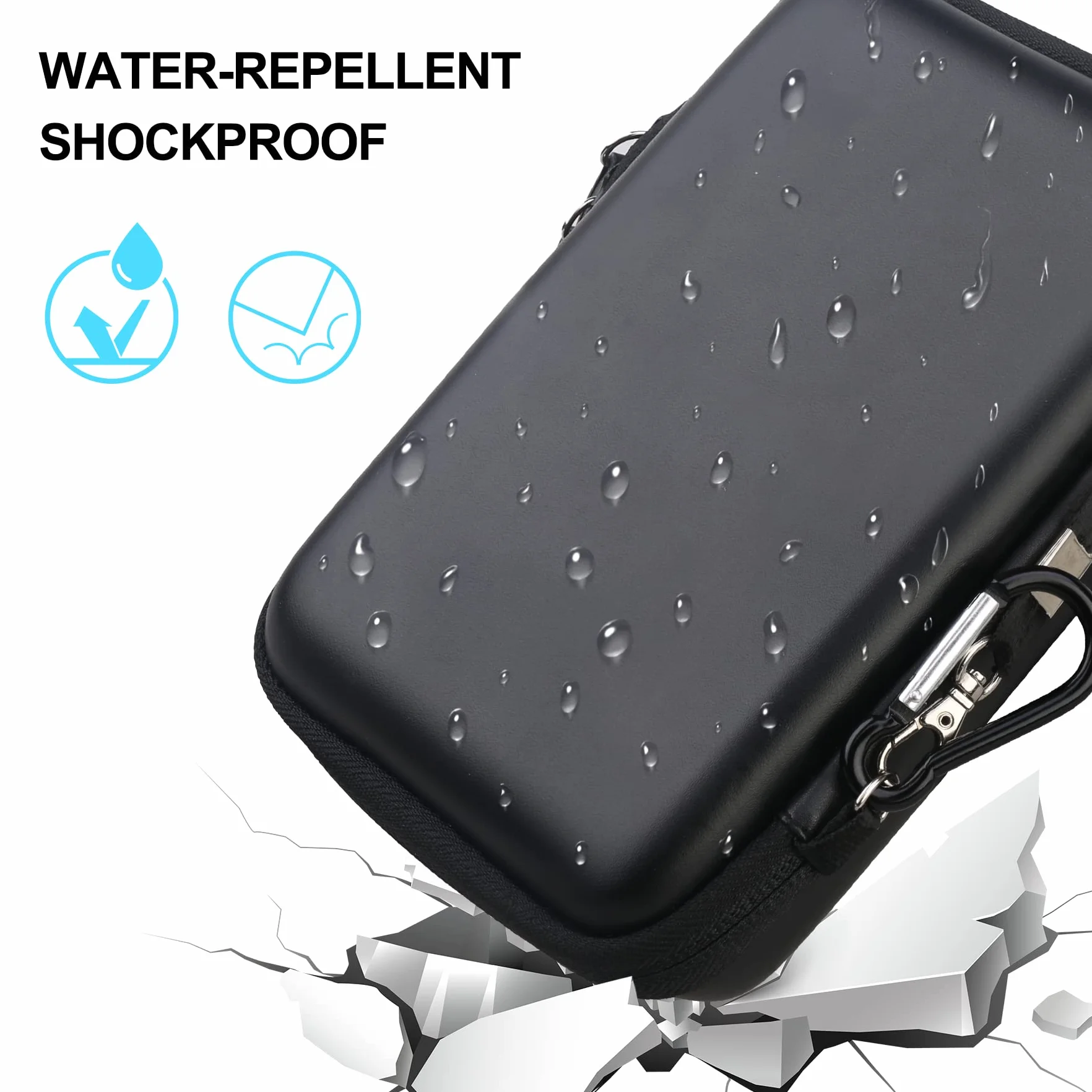 Lacdo Futerał na dysk twardy do SanDisk Professional G-Drive ArmorATD – Rugged Portable External Hard Drive HDD USB-C USB 3.2 Gen 1 - SDPH81G 1TB 2TB 4TB 5TB Torba podróżna do przechowywania, Czarna