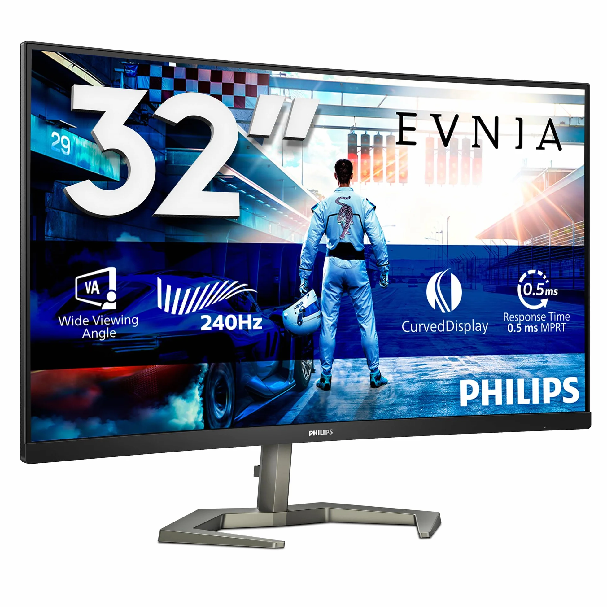 Zakrzywiony monitor do gier PHILIPS - 32 - FHD - 240 Hz - płyta VA - 0,5 ms - regulacja wysokości - 32 M1C5200 W