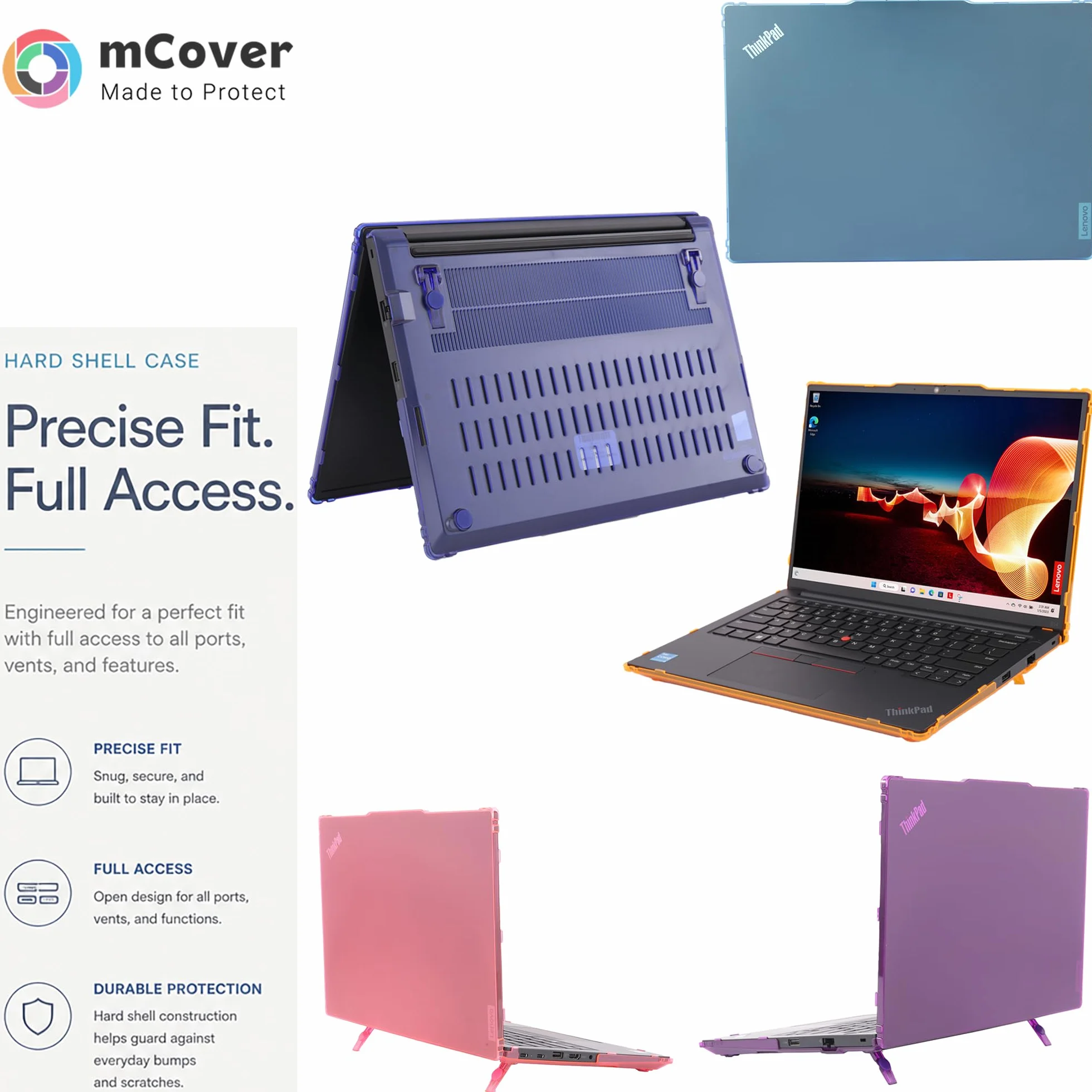 mCover Twarde etui kompatybilne tylko z notebookiem z systemem Windows 2025-2027 35.6 cm Lenovo ThinkPad E14 Gen 7/8 (z zawiasem 180°, nie pasuje do innych modeli Lenovo), różowe