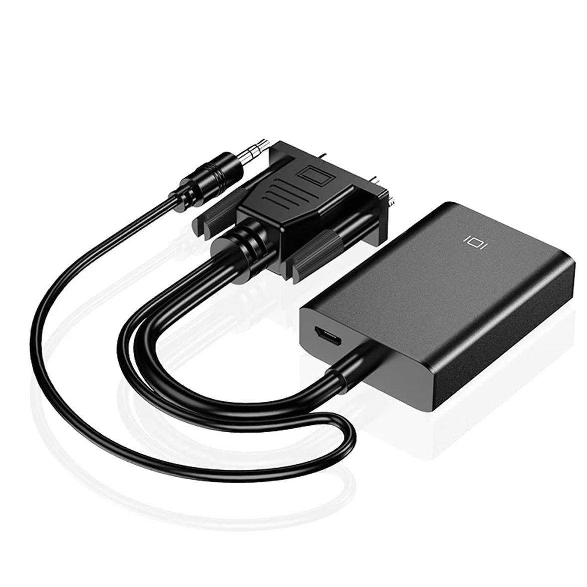 Adapter VGA na HDMI, 1080P HD Konwerter VGA męski na HDMI żeński kabel do ładowania z kablem audio 3,5 mm i kablem USB do komputera i laptopa na HDTV