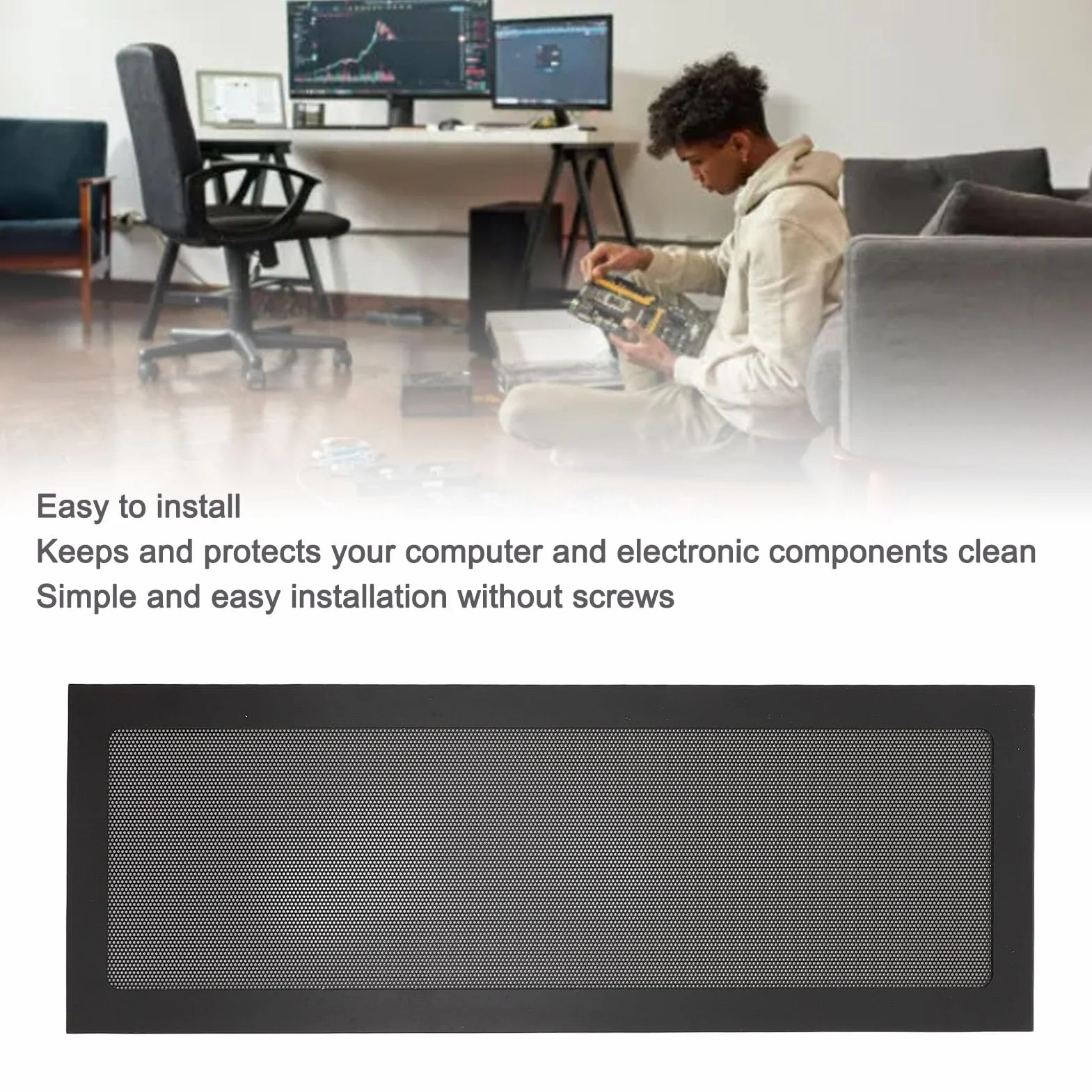 Filtr Siatkowy Przeciwpyłowy 360x120mm Obudowa PC z Paskiem Magnetycznym 2 szt.