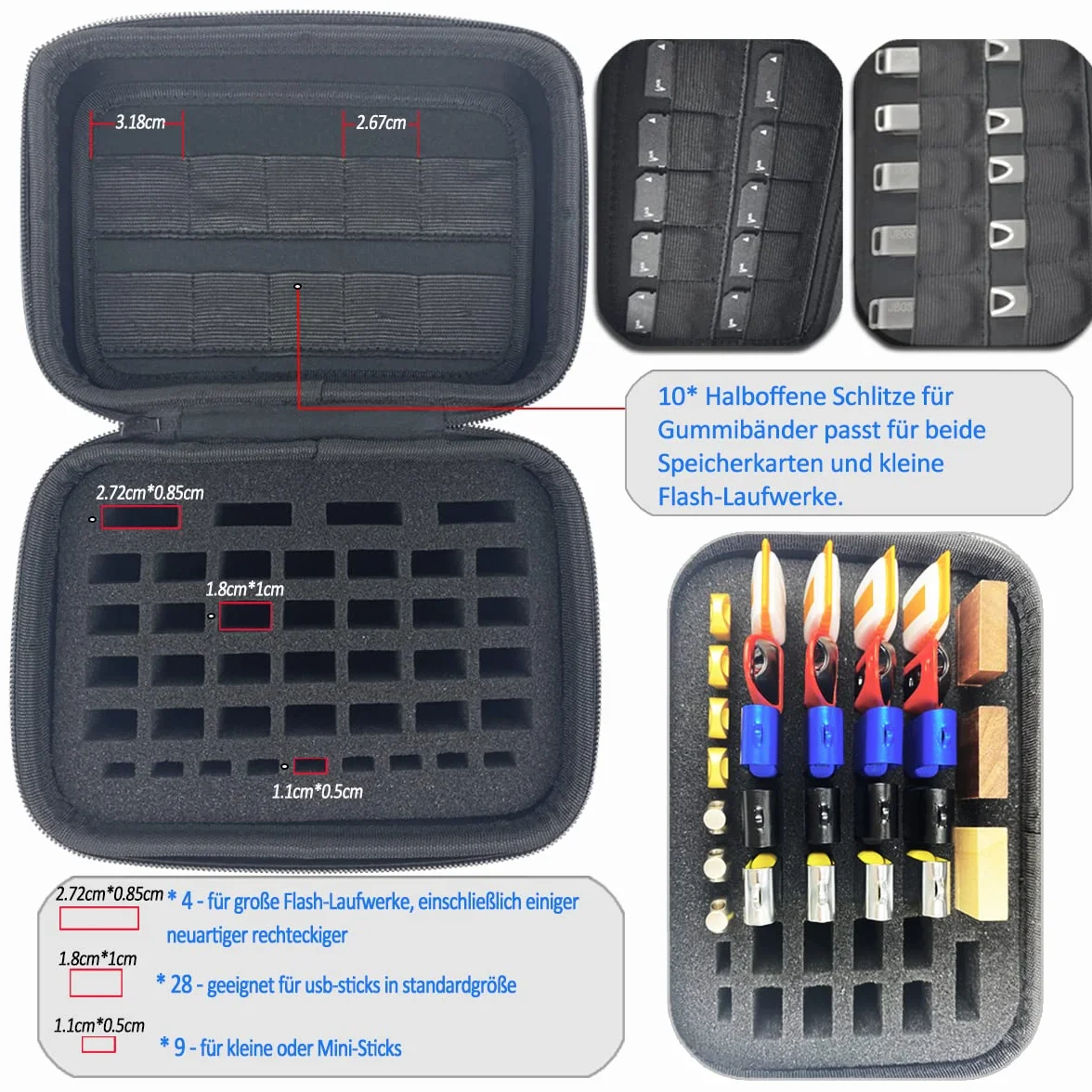 Etui na napęd flash USB JBOS Torba do przechowywania dysku flash Sleeve Napęd flash Organizer Etui do przechowywania dysku flash USB/pamięć Stick/pamięć flash USB/pamięć pamięci USB (tylko rękawa)