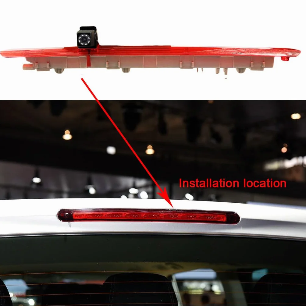 Światło hamowania samochodu, system cofania, światło hamowania, widoczność w nocy, kamera cofania z 8 diodami LED + 7 cali LCD lusterko wsteczne zamiennik do Mercedes Benz Vito W447 furgon Tourer V260