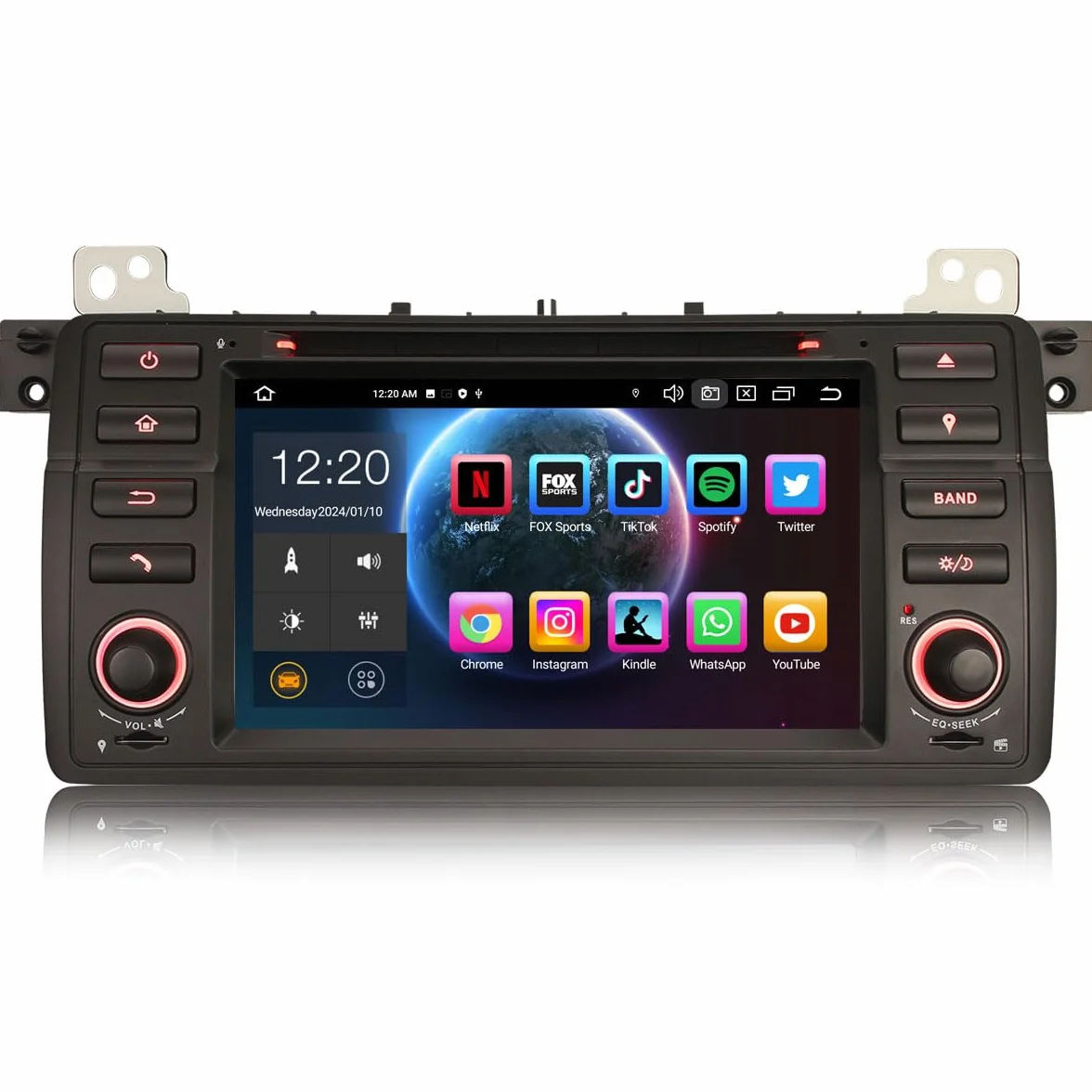 Erisin Android 12 4 GB RAM + 64 GB ROM radio samochodowe z GPS do BMW E46 M3 325 3 318 320 Rover 75 MG ZT 7 cali Multimedia Bluetooth nawigacja ekran dotykowy CarPlay DAB+ WiFi 4G FM Radio A2DP OBD2